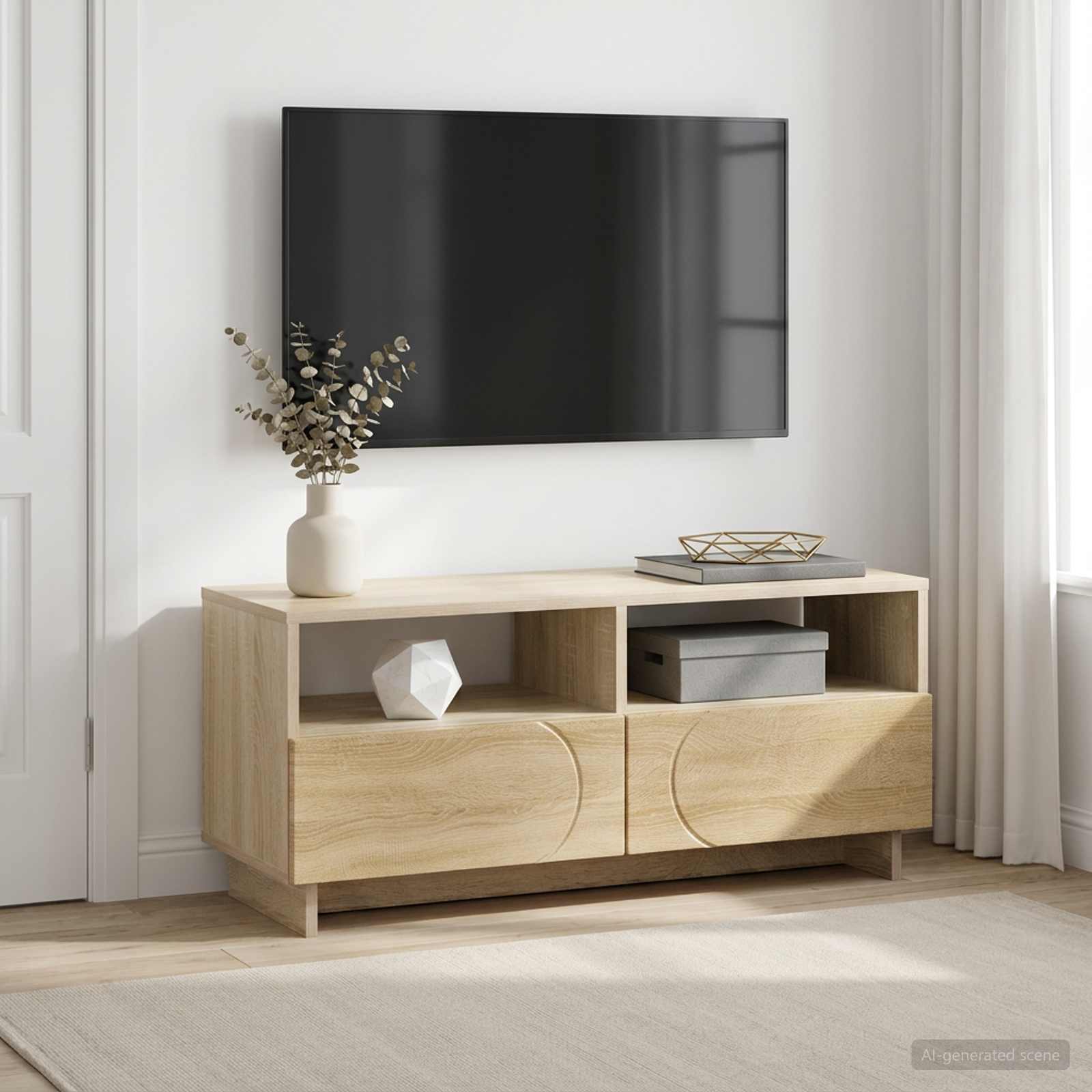 Televizoriaus stovas 90 x 34.5 x 40 cm Betono pilka