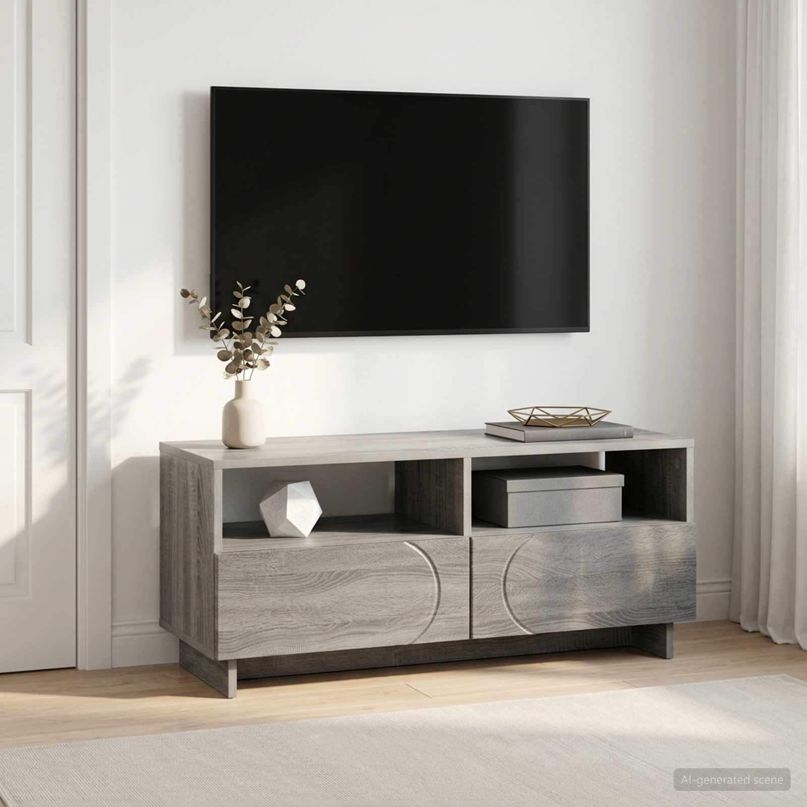 Televizoriaus stovas 90 x 34,5 x 40 cm Pilka Sonoma