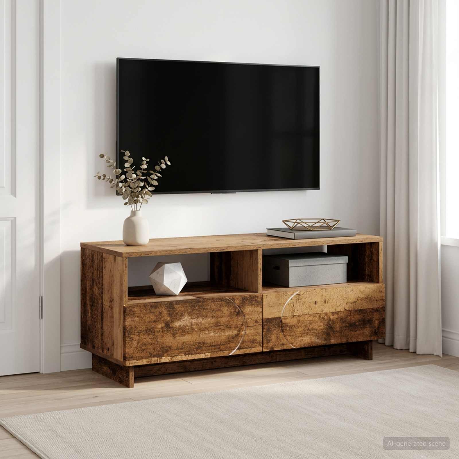 Televizoriaus stovas 90 x 34.5 x 40 cm Sendintos medienos