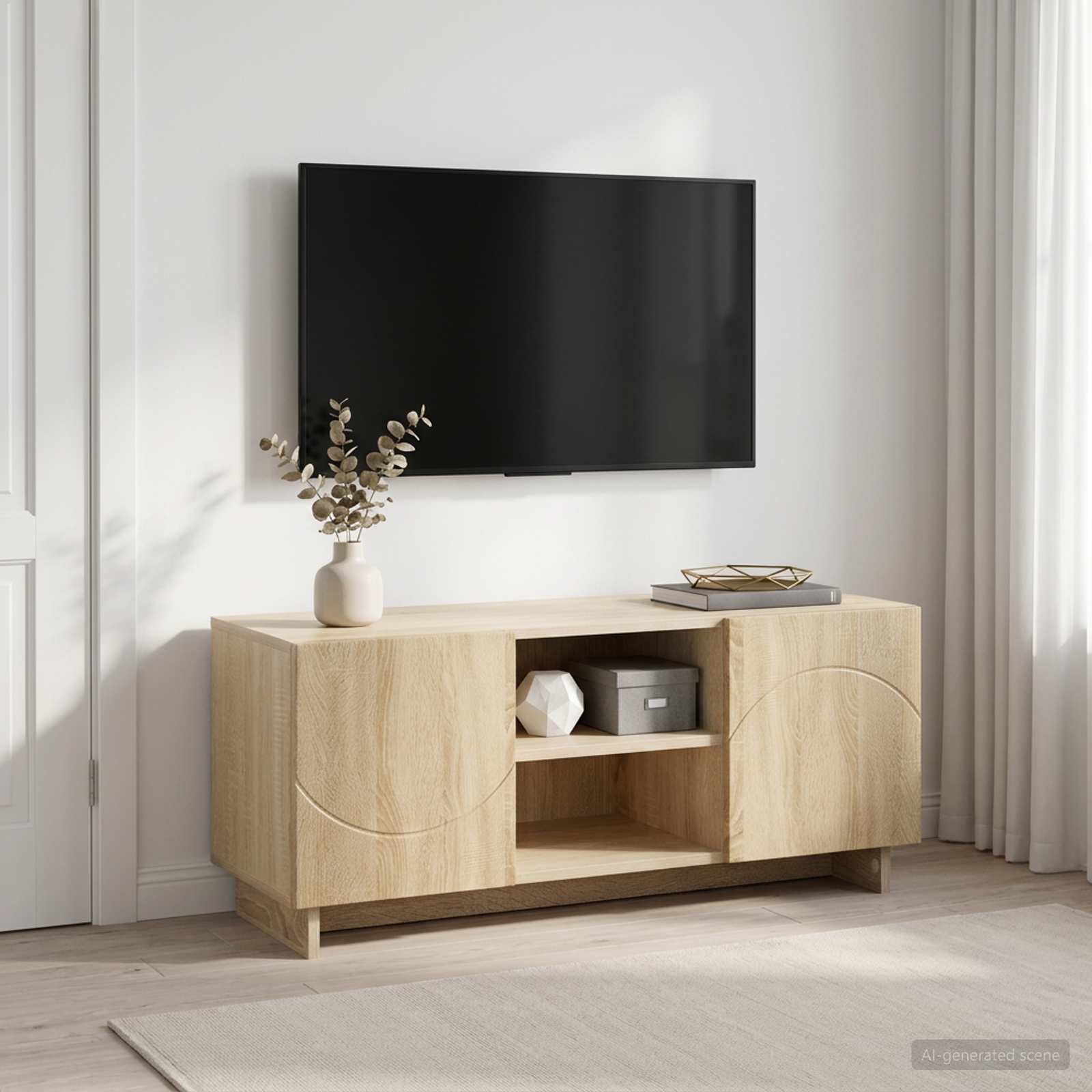 Televizoriaus stovas 90 x 34.5 x 40 cm Sonoma ąžuolas