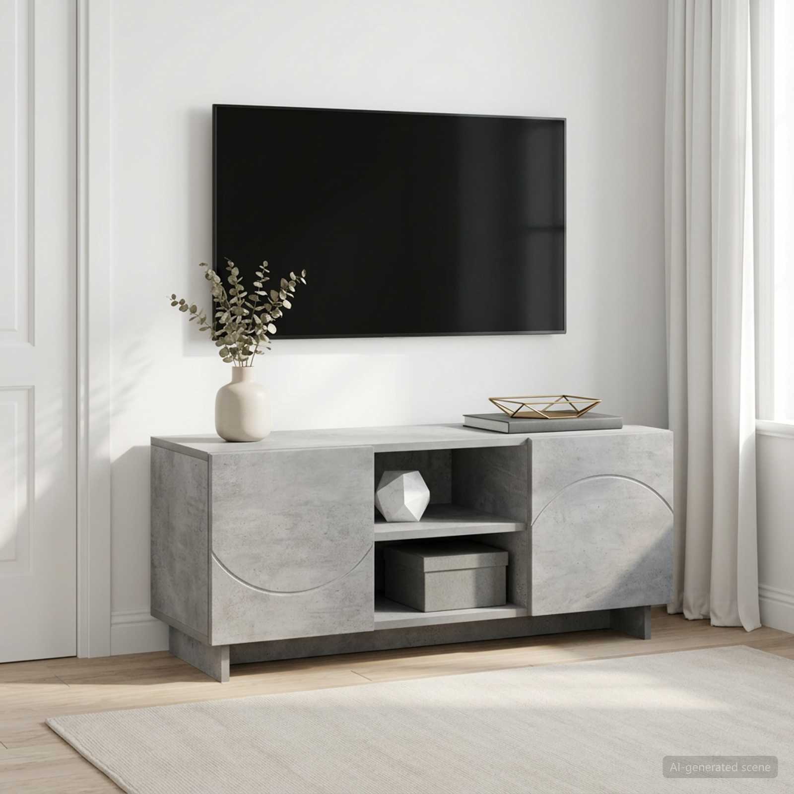 Televizoriaus stovas 90 x 34.5 x 40 cm Betono pilka