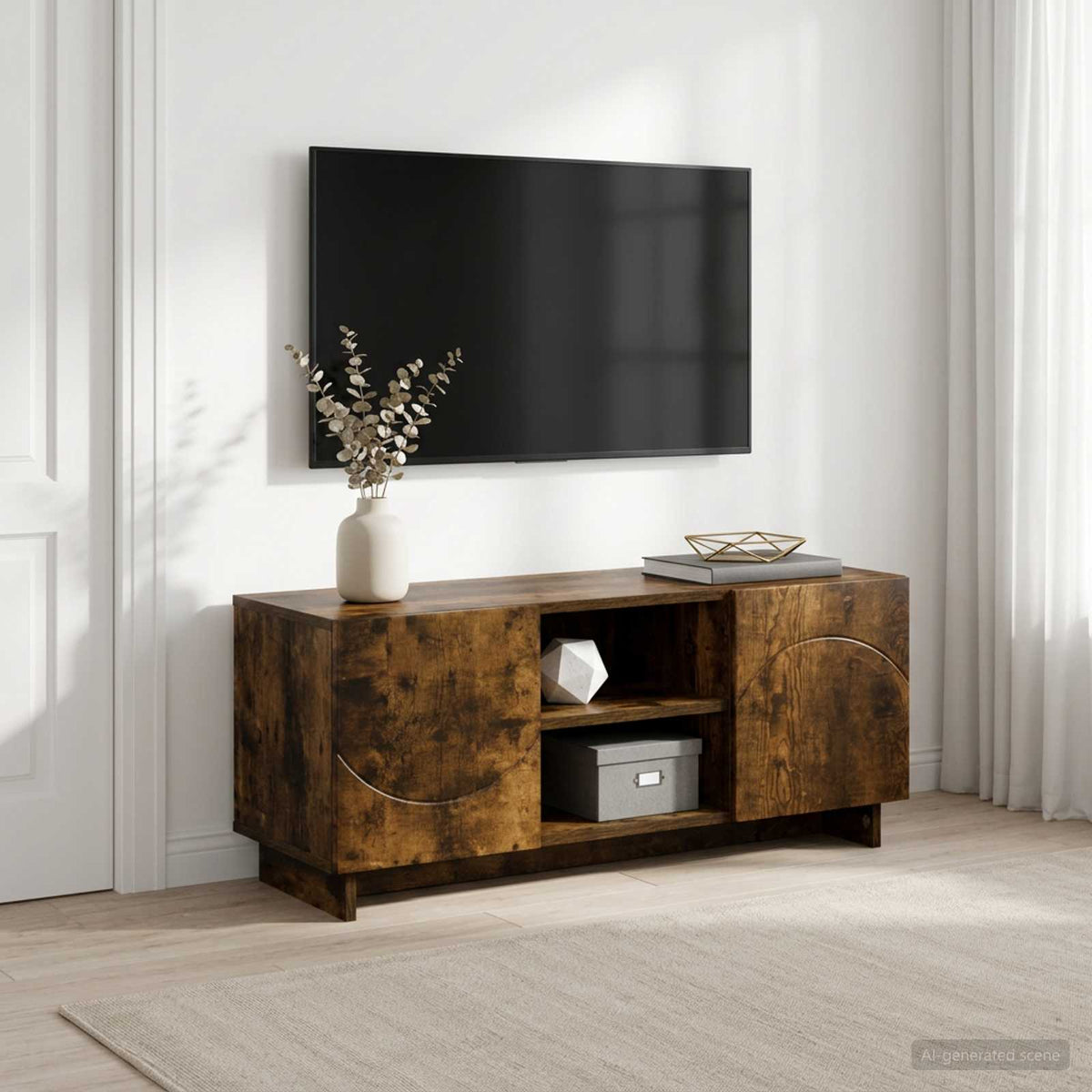 Televizoriaus stovas 90 x 34.5 x 40 cm Dūminio ąžuolo