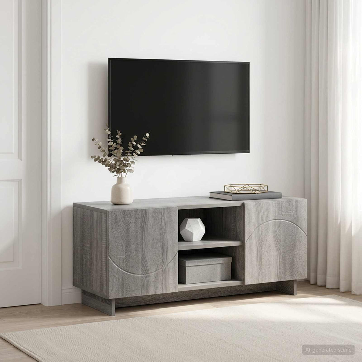 Televizoriaus stovas 90 x 34.5 x 40 cm Pilka Sonoma