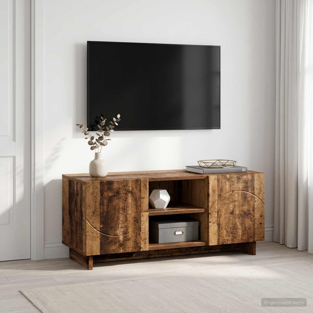 Televizoriaus stovas 90 x 34.5 x 40 cm Sendintos medienos