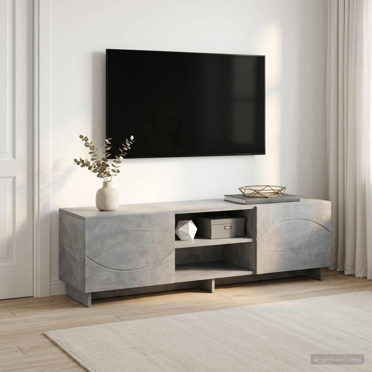Televizoriaus stovas 140 x 34,5 x 40 cm Betono pilka