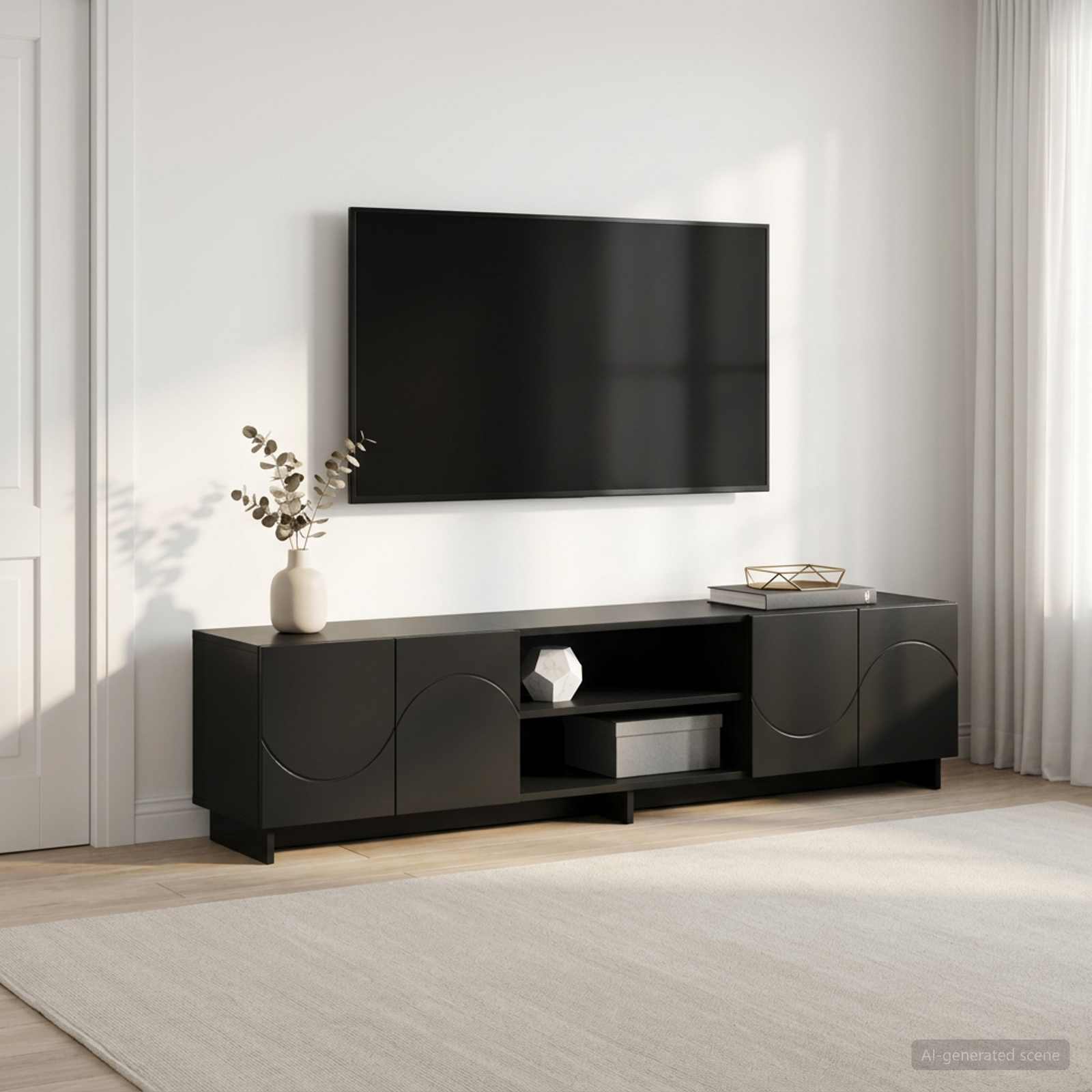 Televizoriaus stovas 179.5 x 34.5 x 40 cm Juoda