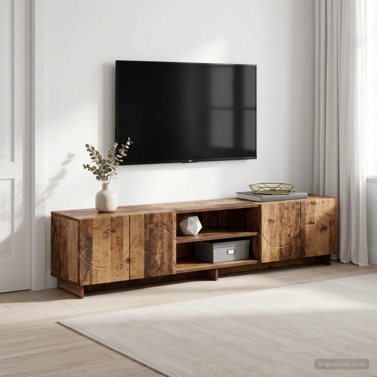 Televizoriaus stovas 179.5 x 34.5 x 40 cm Sendintos medienos