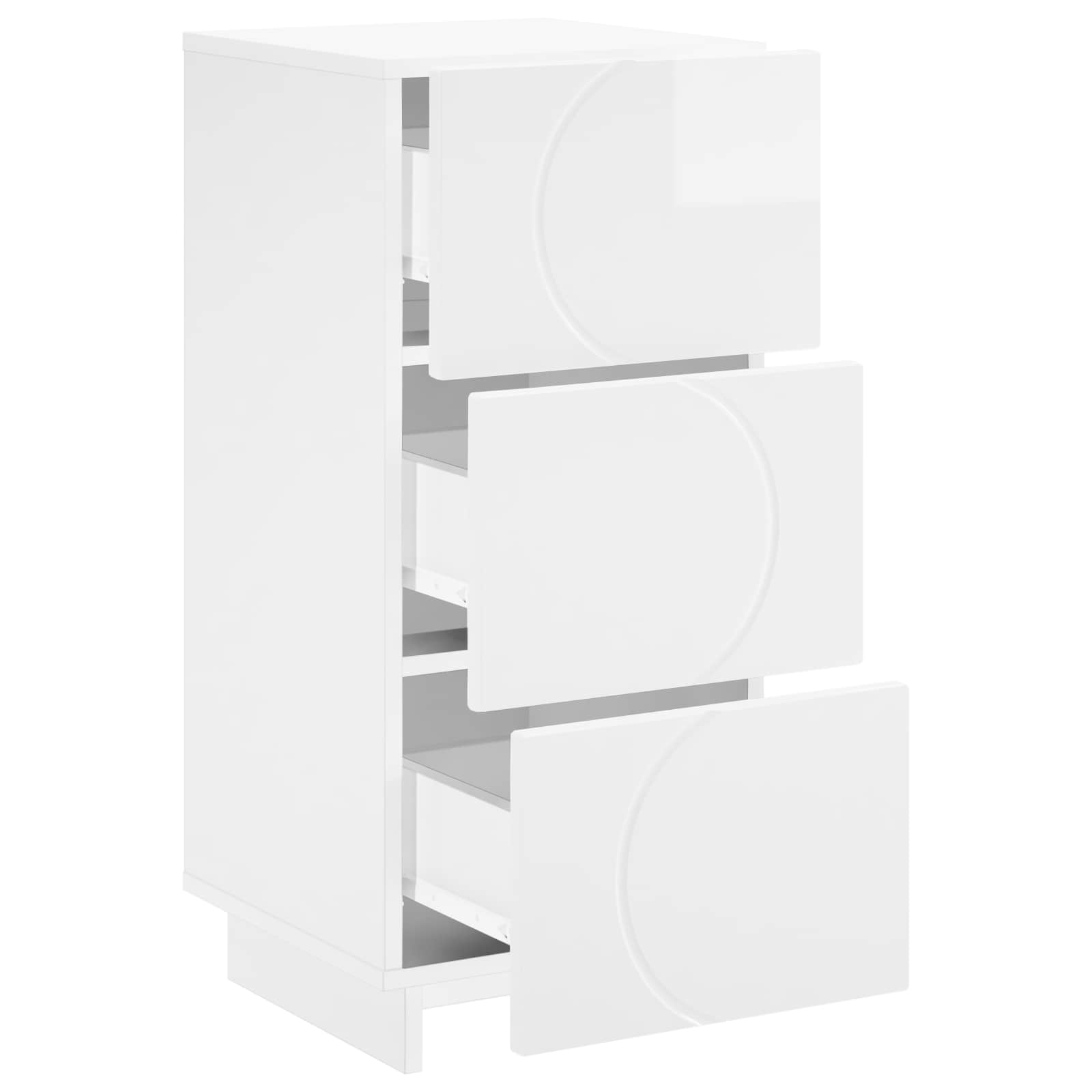 Komoda Itin blizgi balta 33,5 x 34,5 x 75 cm Apdirbta mediena
