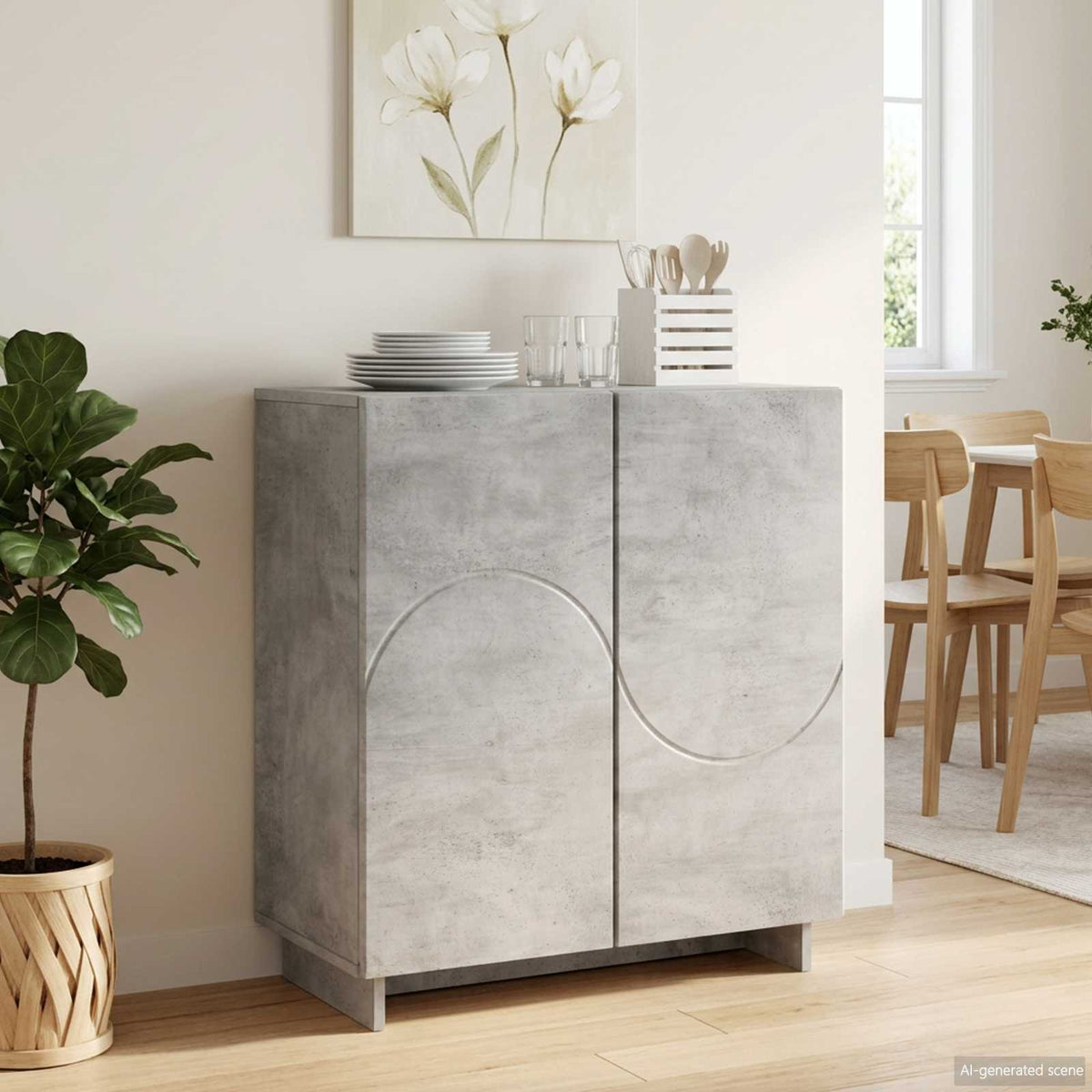 Komoda Betono pilka 67 x 34.5 x 75 cm Apdorota mediena