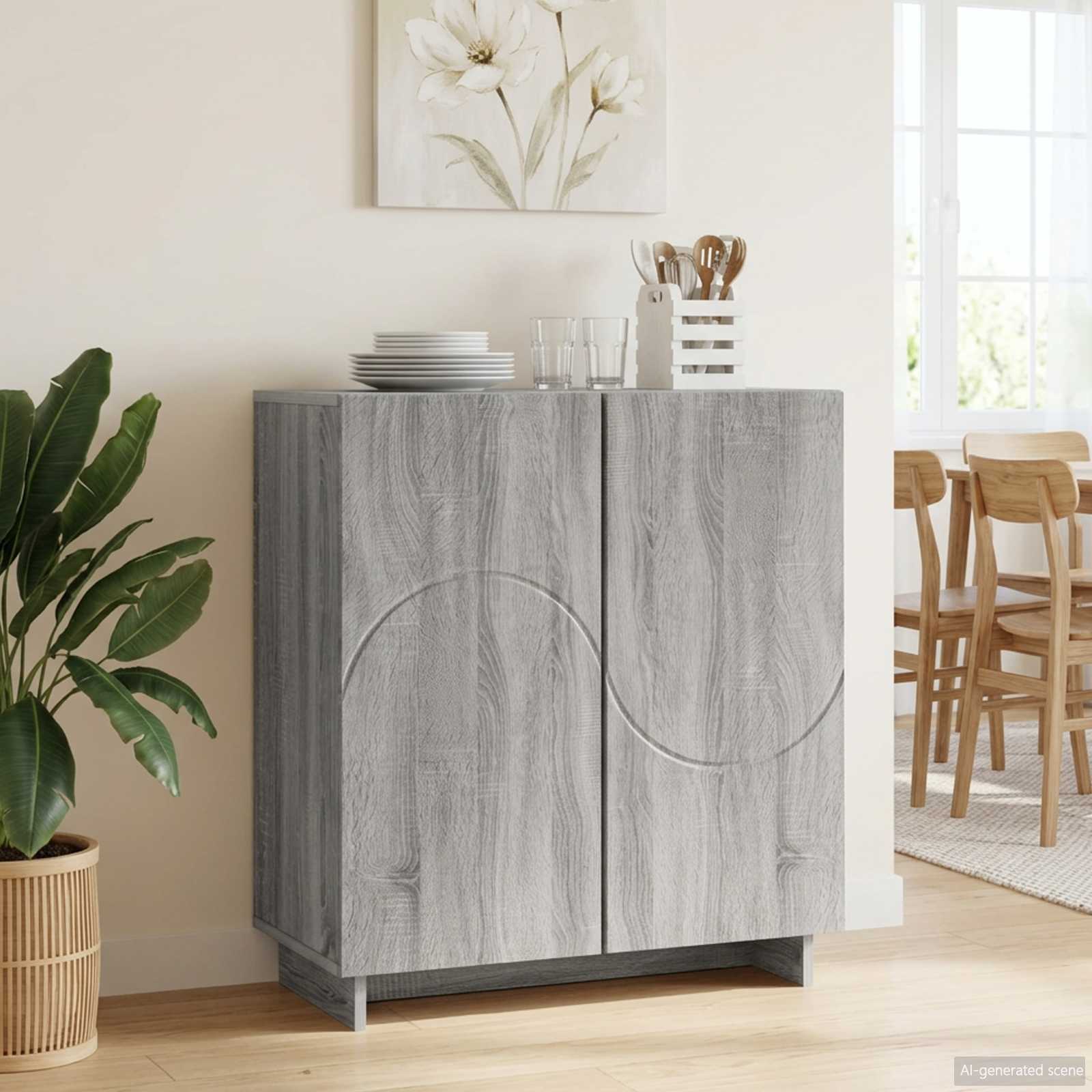 Komoda Pilka Sonoma 67 x 34.5 x 75 cm Apdorota mediena