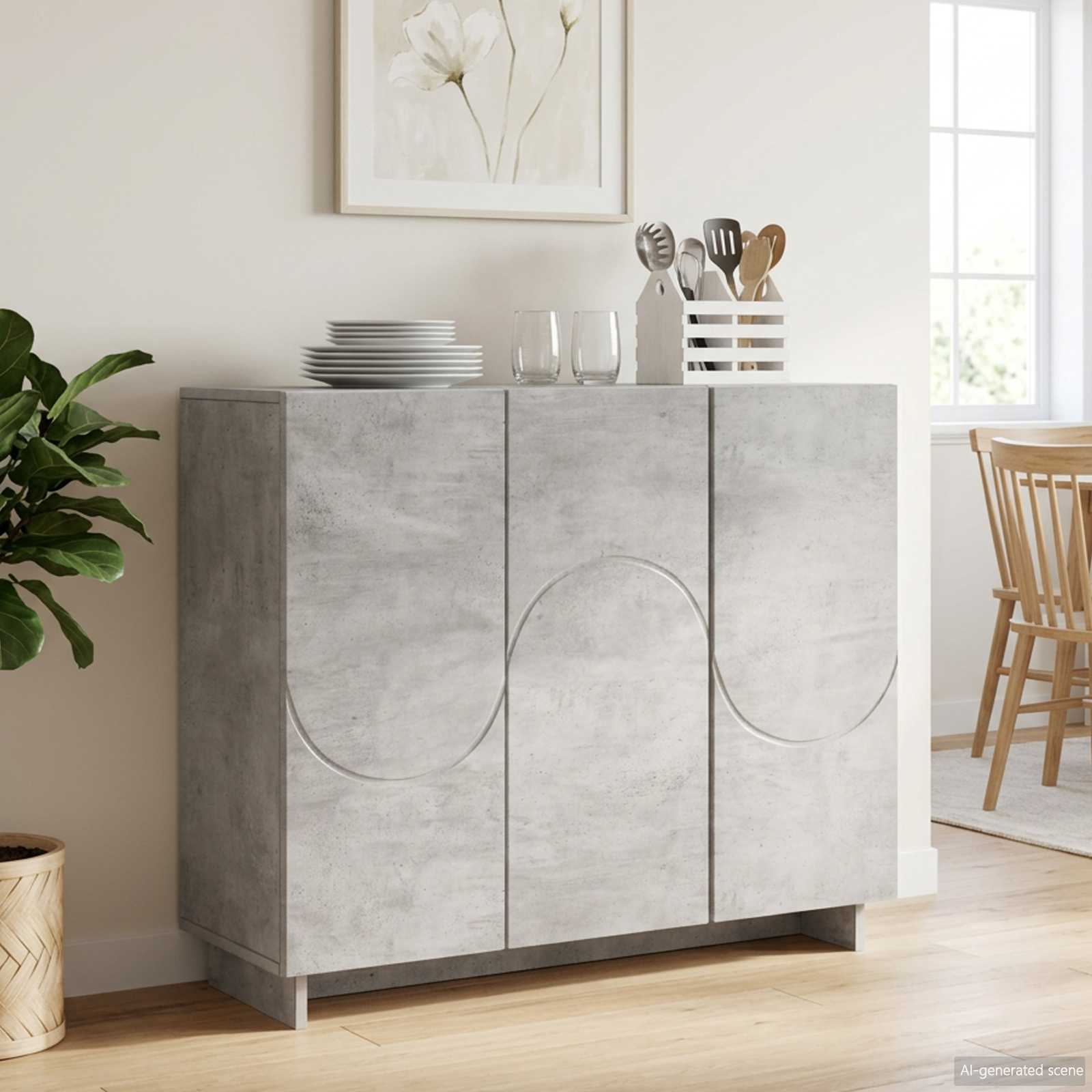Komoda Betono pilka 85,5 x 31 x 75 cm Apdirbta mediena