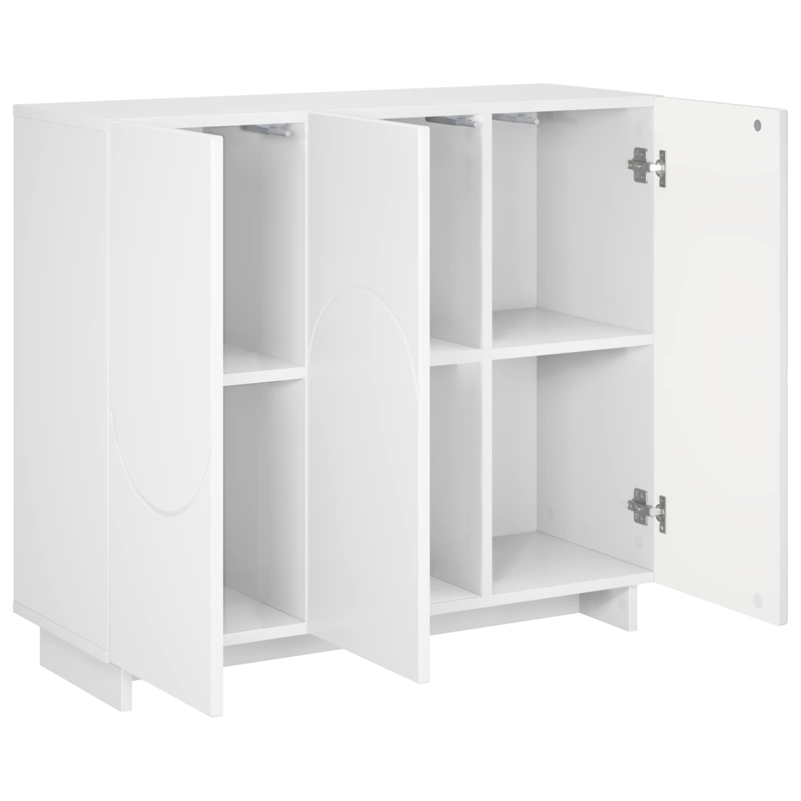 Komoda Itin blizgi balta 85,5 x 31 x 75 cm Apdirbta mediena