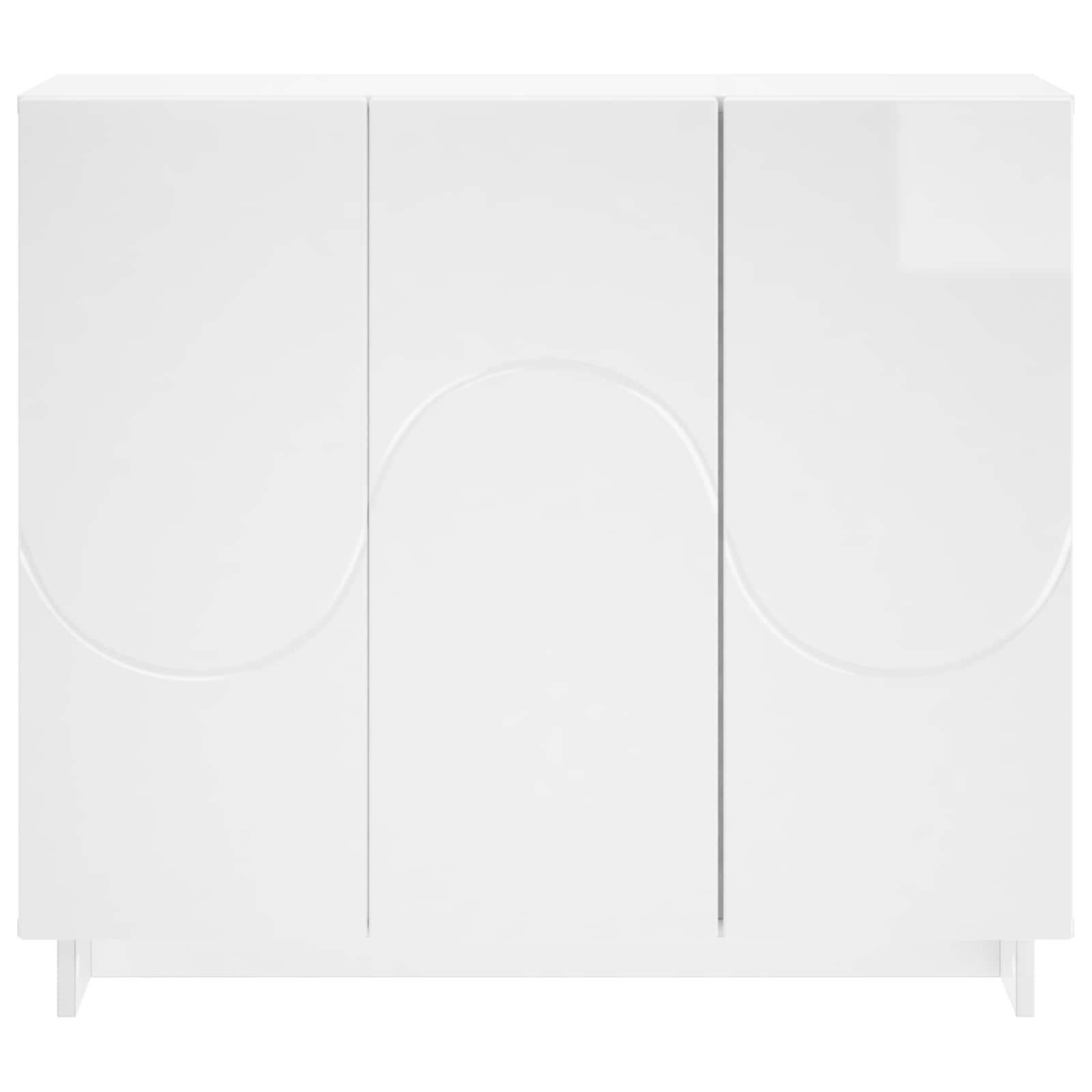 Komoda Itin blizgi balta 85,5 x 31 x 75 cm Apdirbta mediena