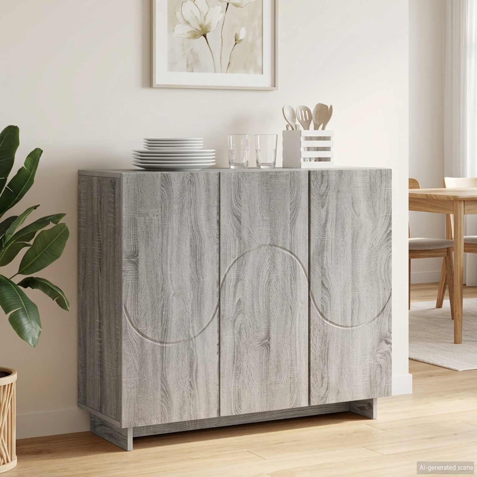 Komoda Pilka Sonoma 85,5 x 31 x 75 cm Apdirbta mediena