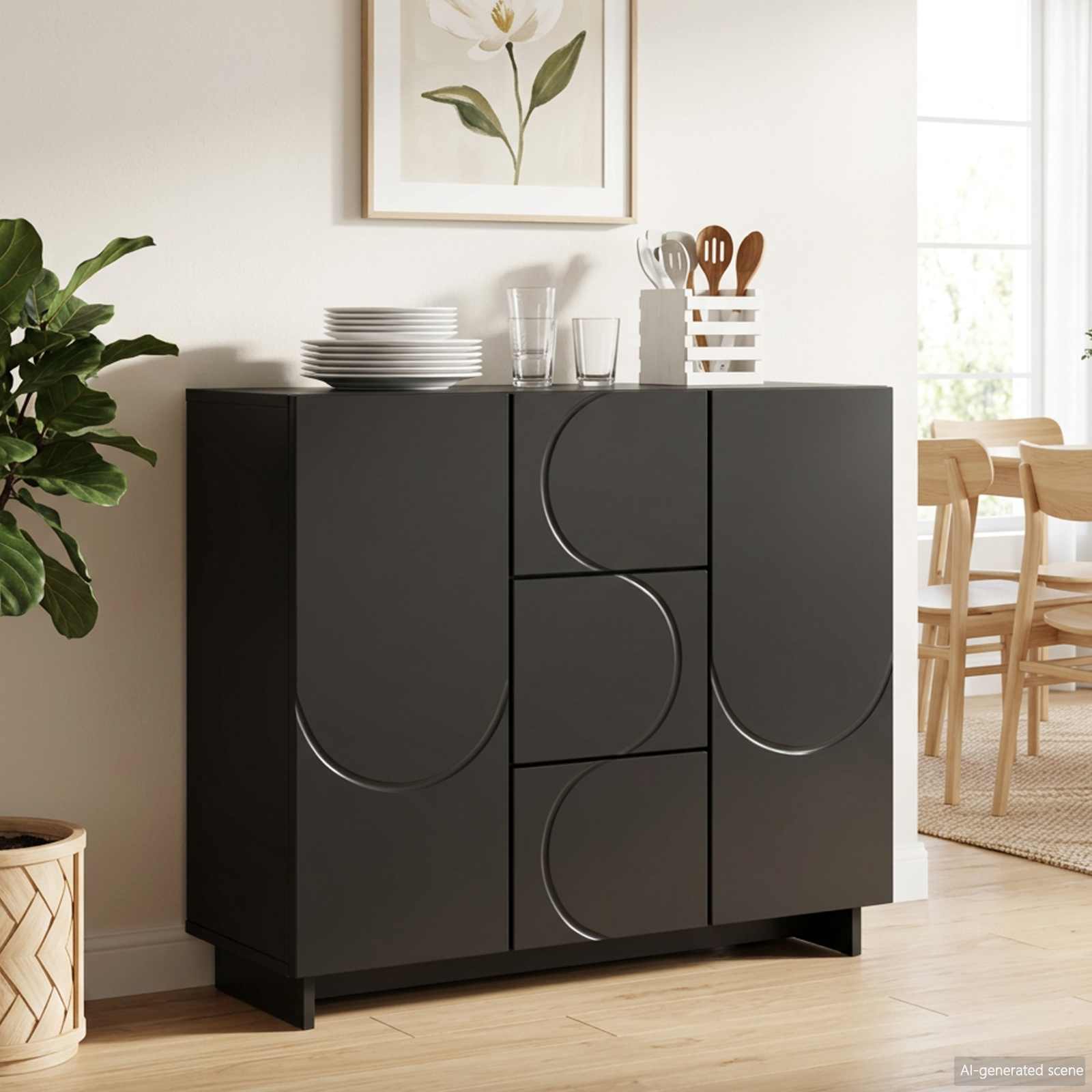 Kabalas Juoda 85,5 x 31 x 75 cm Apdirbta mediena
