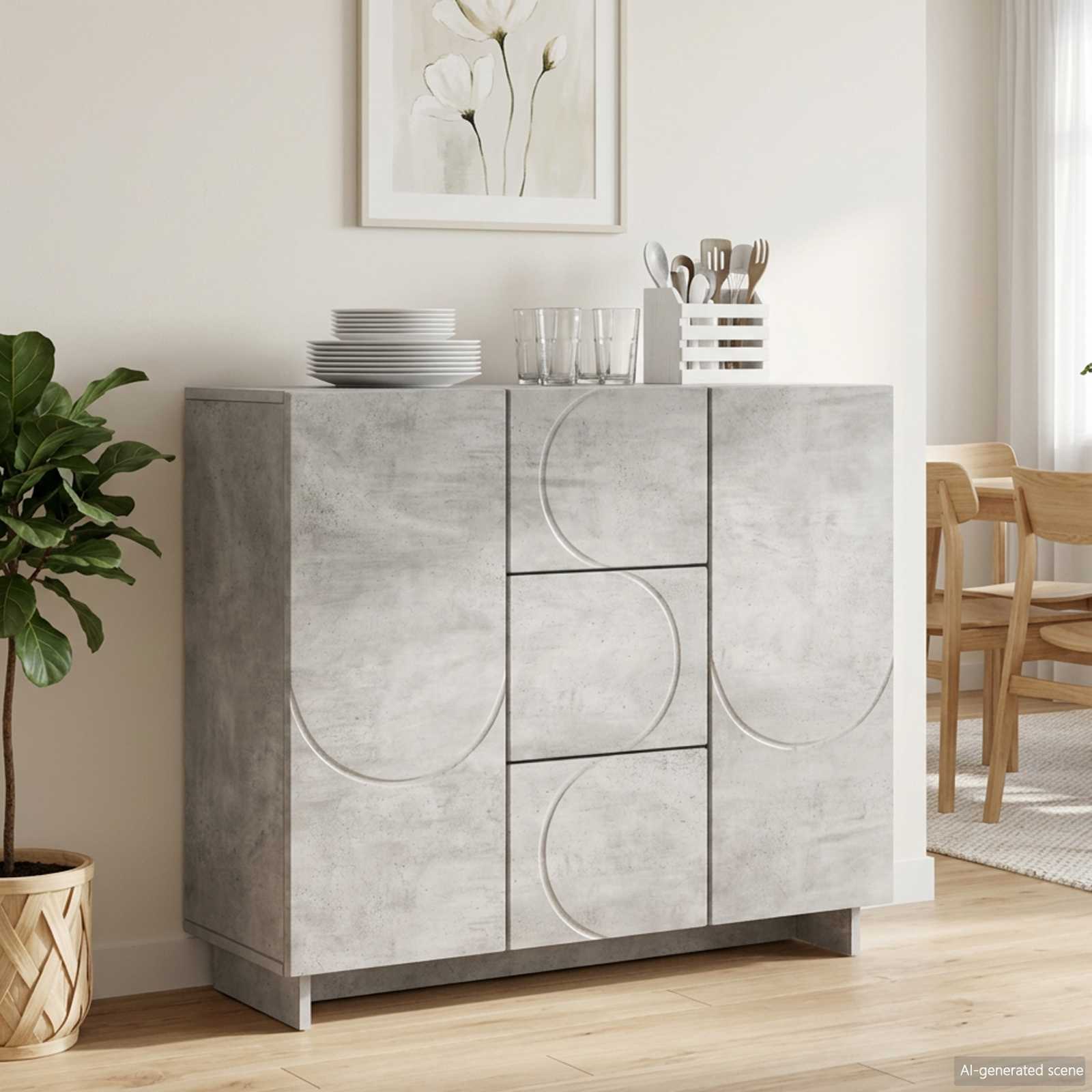 Kabalas Betono pilka 85,5 x 31 x 75 cm Apdirbta mediena