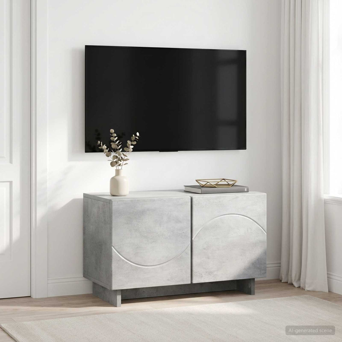 Televizoriaus stovas 60 x 34,5 x 40 cm Betono pilka