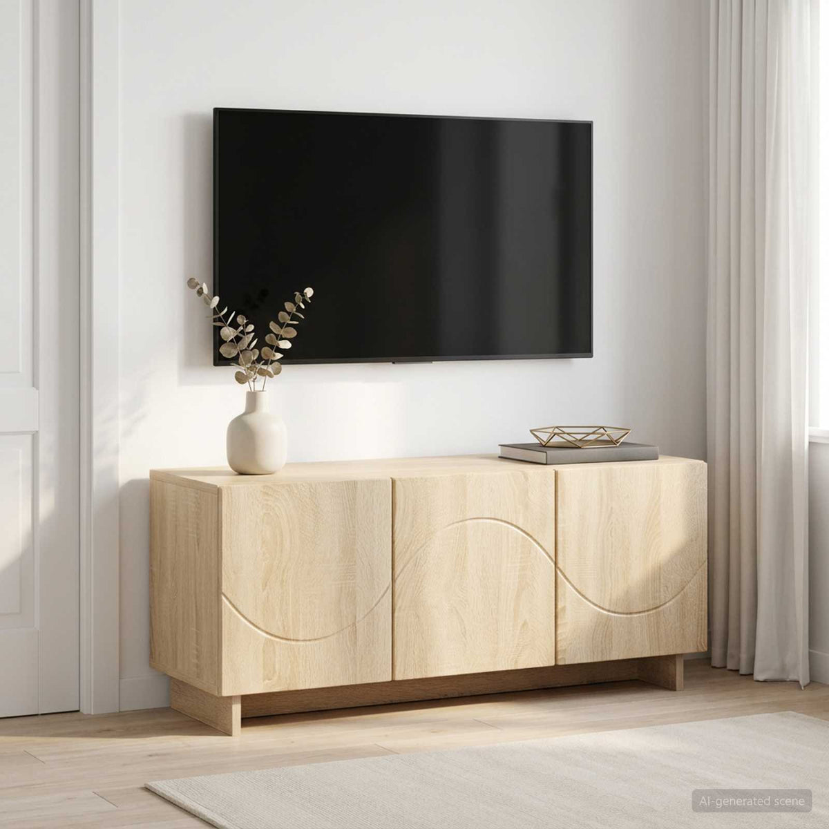 Televizoriaus stovas 90 x 34.5 x 40 cm Sonoma ąžuolas