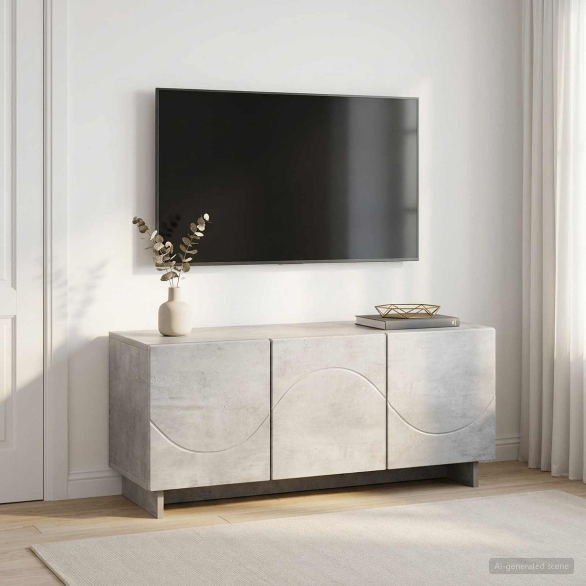 Televizoriaus stovas 90 x 34.5 x 40 cm Betono pilka