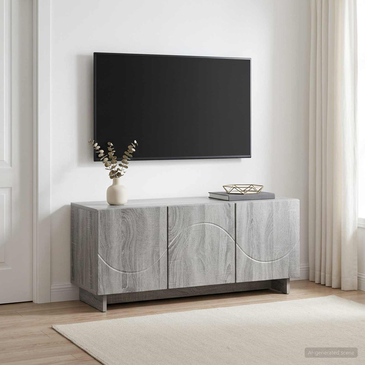 Televizoriaus stovas 90 x 34.5 x 40 cm Pilka Sonoma