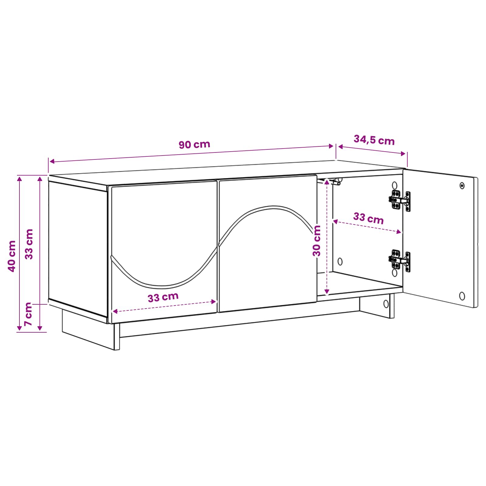 Televizoriaus stovas 90 x 34.5 x 40 cm Pilka Sonoma