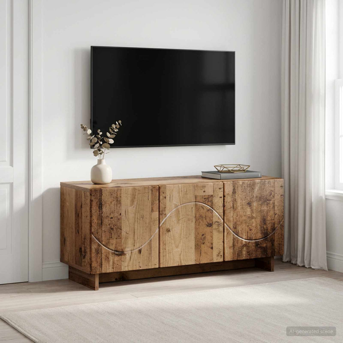 Televizoriaus stovas 90 x 34.5 x 40 cm Sendintos medienos