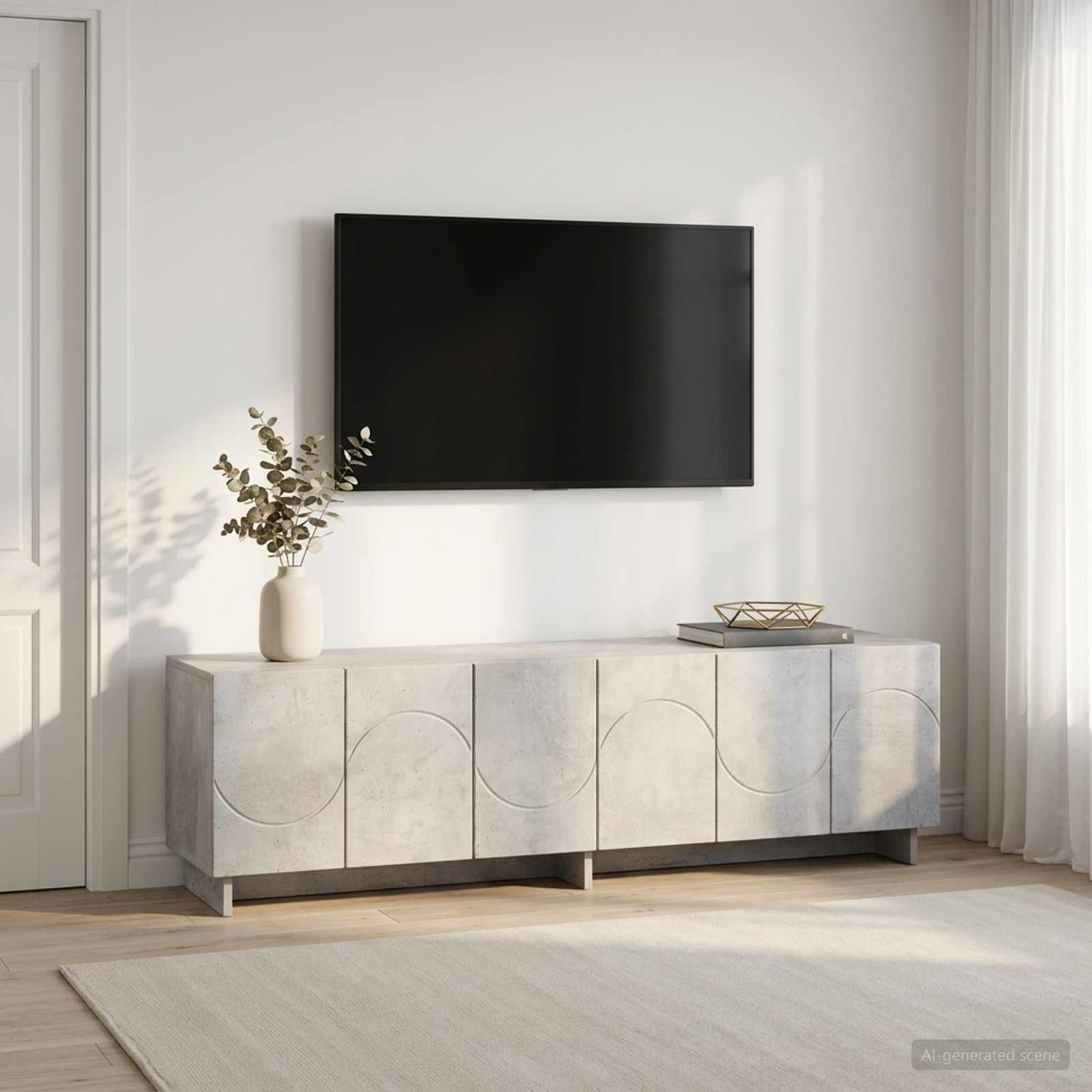 Televizoriaus stovas 140 x 34,5 x 40 cm Betono pilka