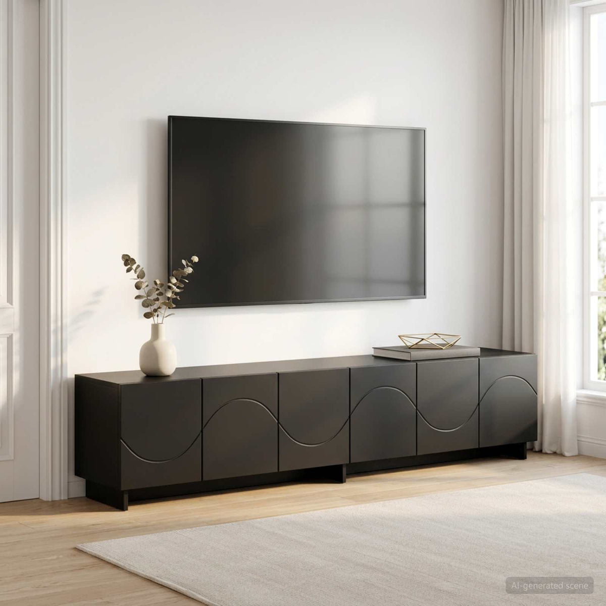 Televizoriaus stovas 179.5 x 34.5 x 40 cm Juoda