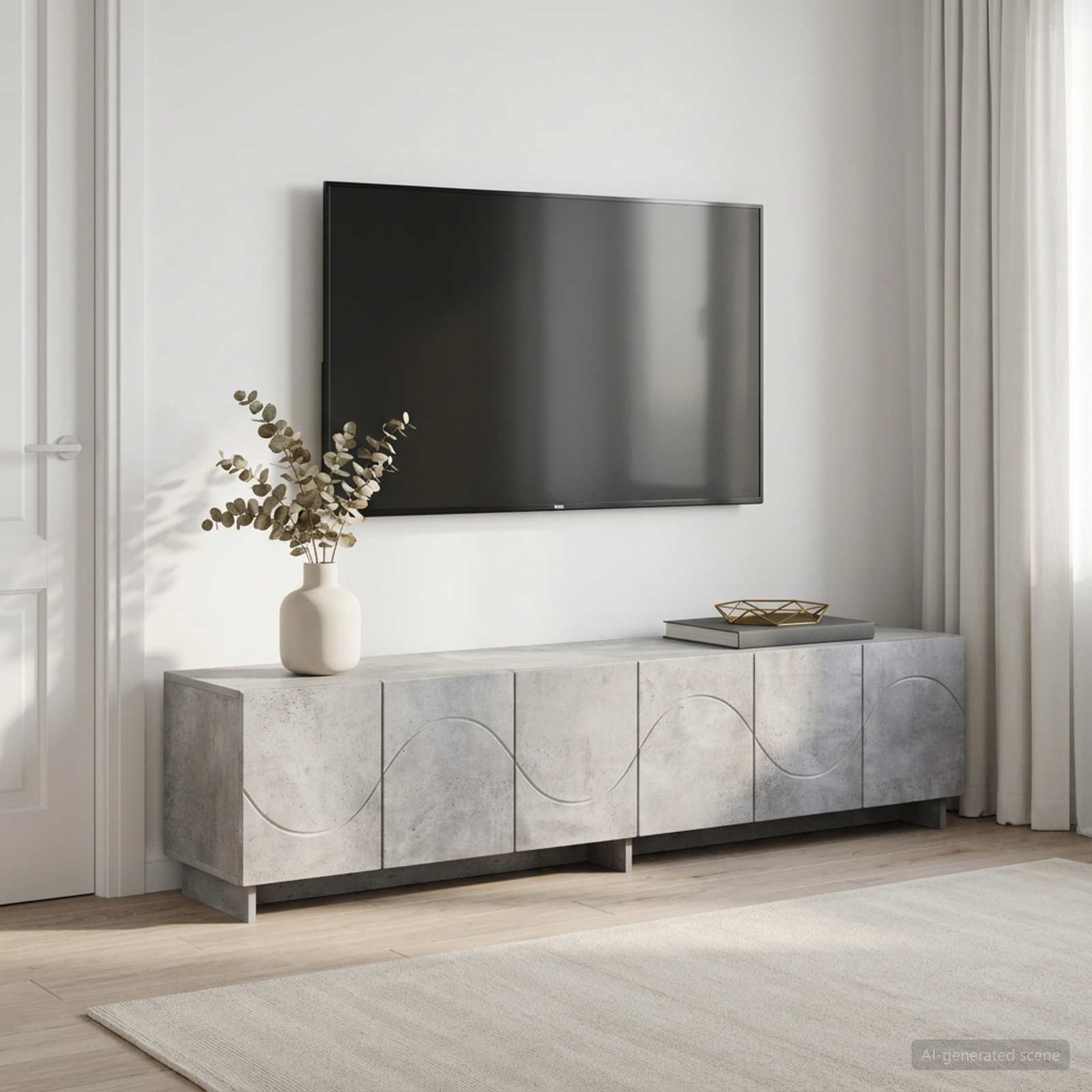 Televizoriaus stovas 179.5 x 34.5 x 40 cm Betono pilka