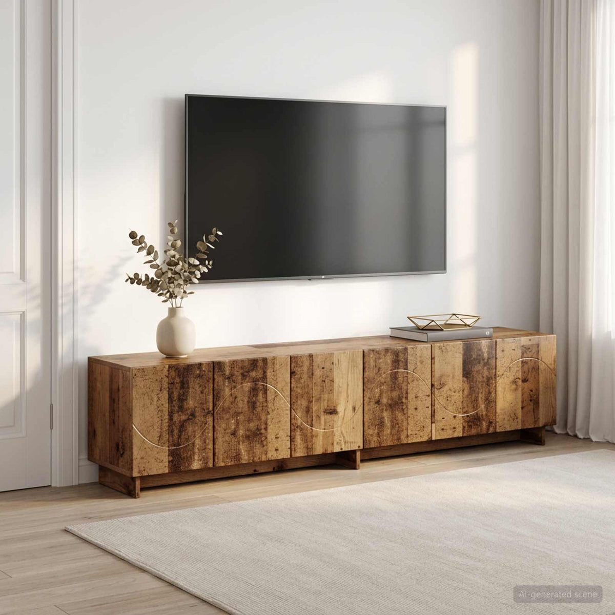 Televizoriaus stovas 179.5 x 34.5 x 40 cm Sendintos medienos