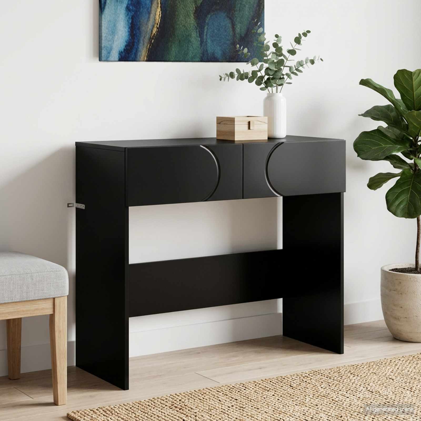 Konsolinis stalas Juoda 96,5 x 38 x 75 cm Apdirbta mediena