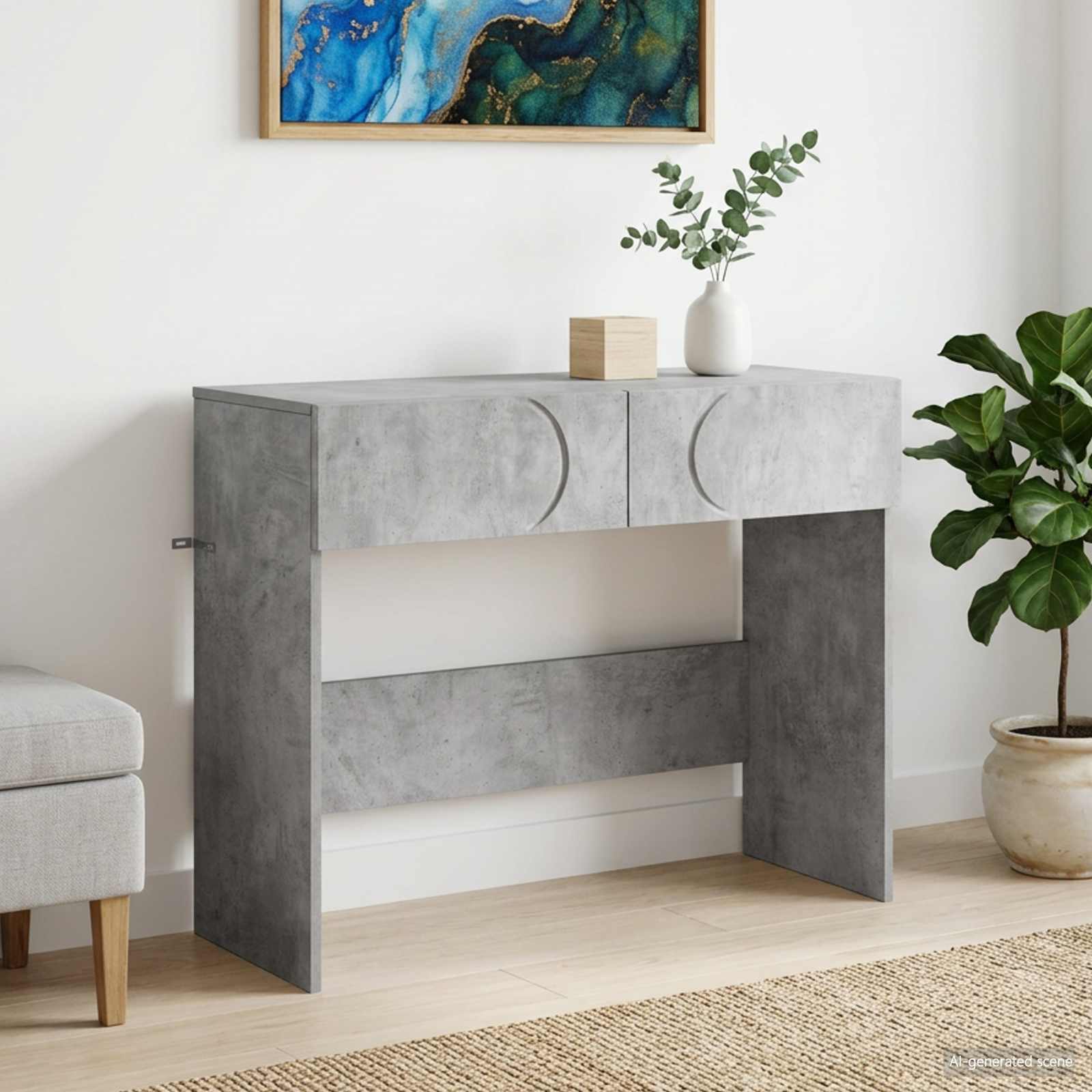 Konsolinis stalas Betono pilka 96,5 x 38 x 75 cm