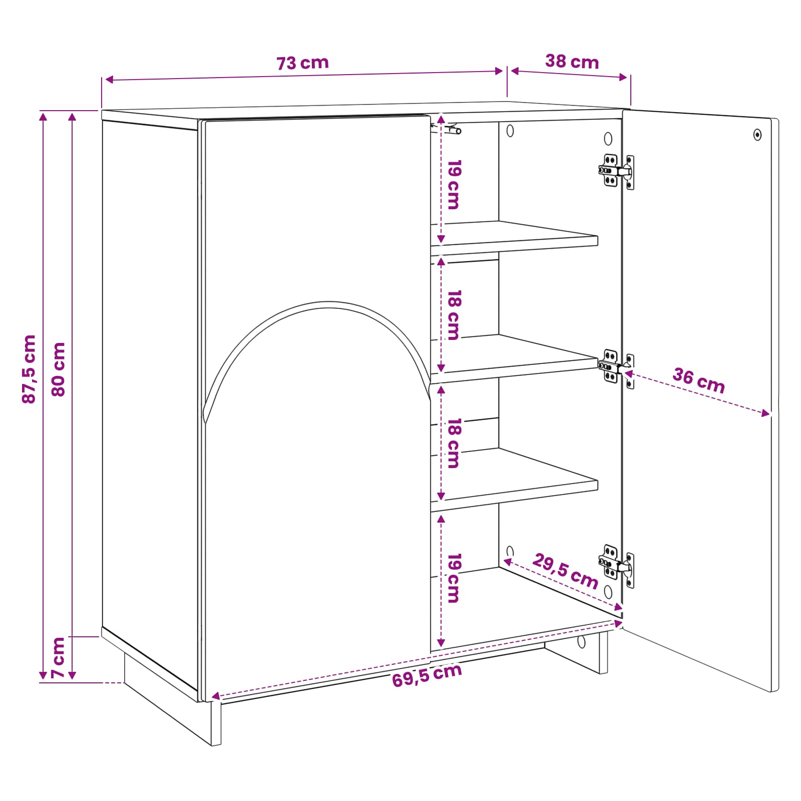 Batu skrynia 73 x 38 x 87,5 cm Apdirbta mediena Pilka Sonoma