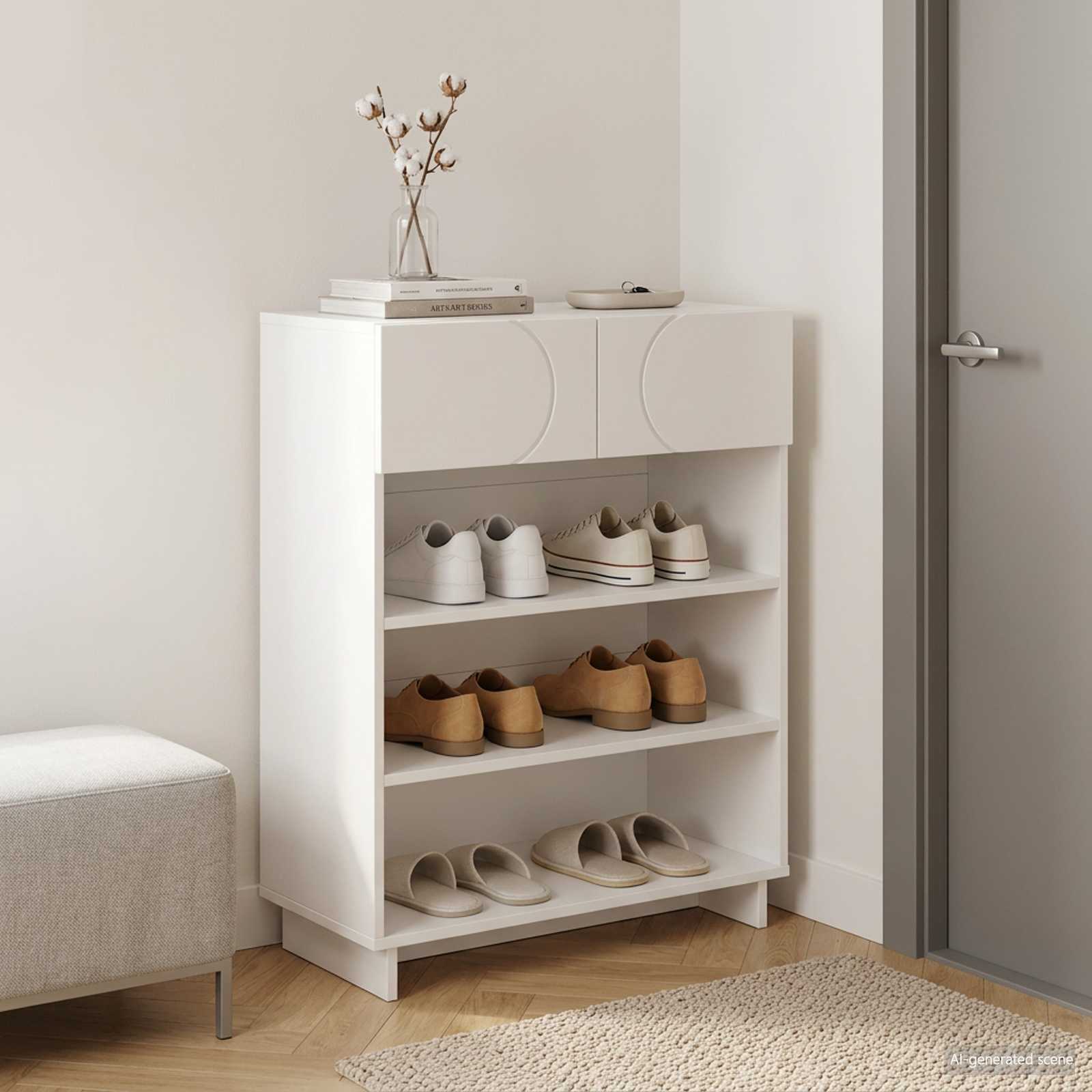 Batu skrynia 73 x 38 x 87,5 cm Apdirbta mediena Balta