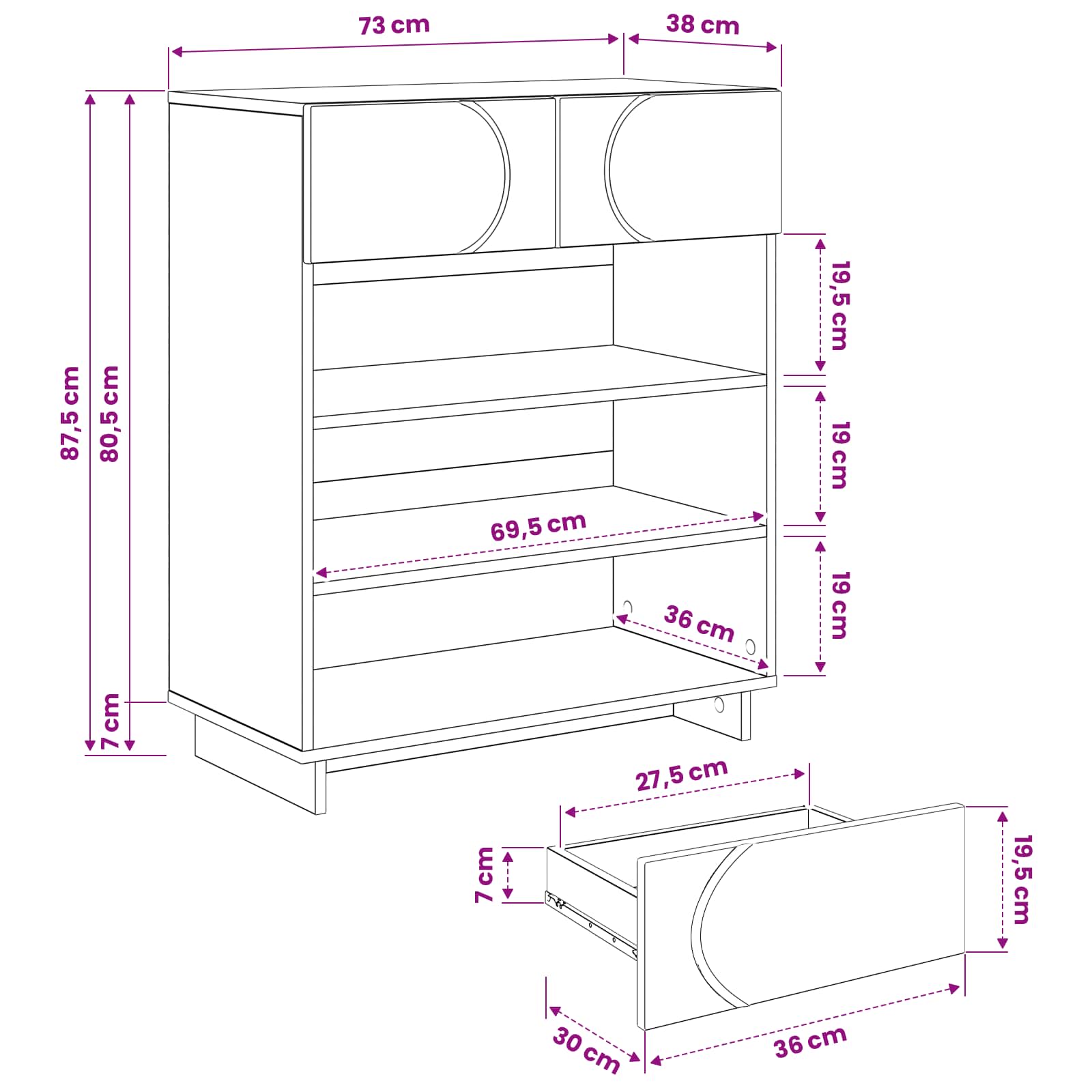 Batu skrynia 73 x 38 x 87,5 cm Apdirbta mediena Juoda