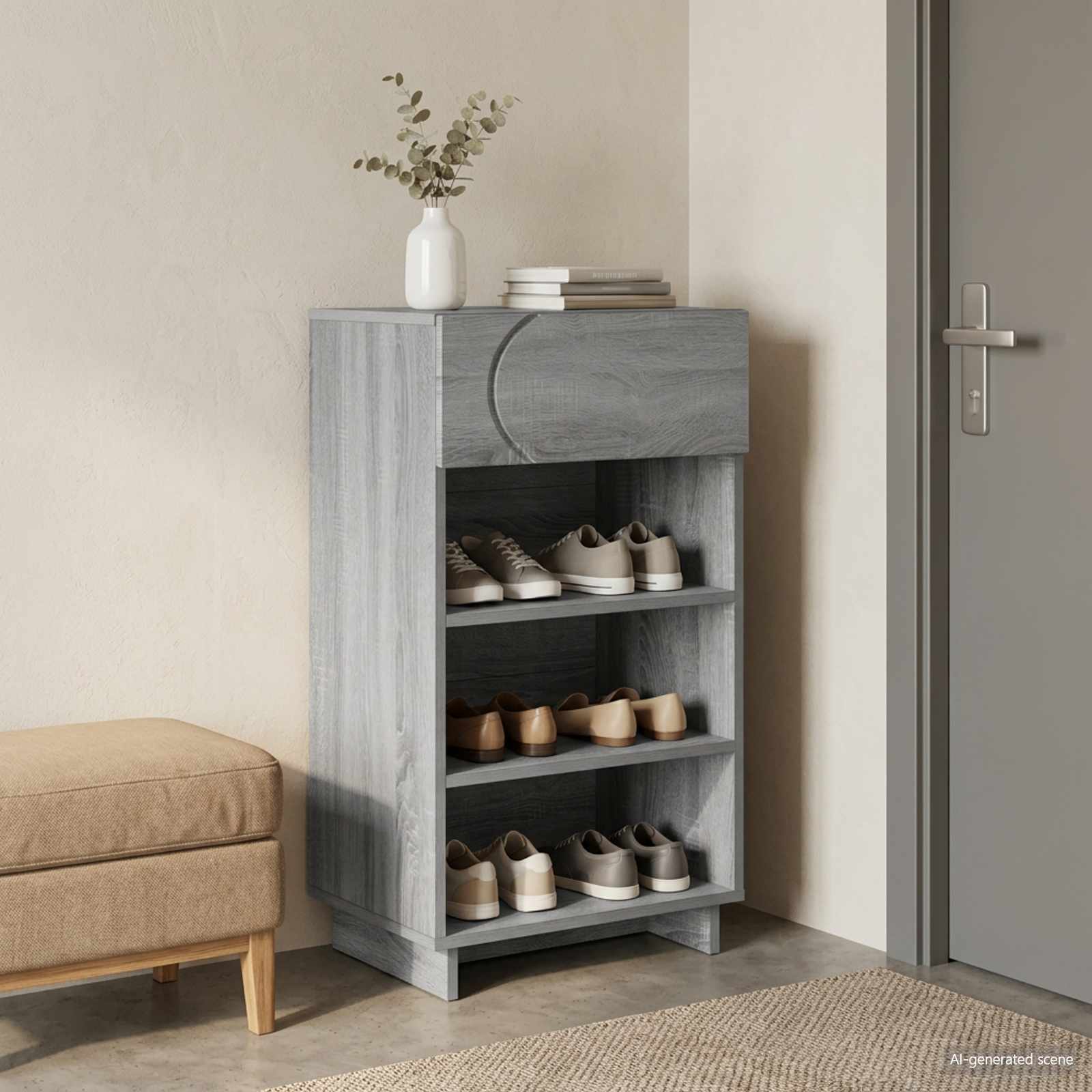 Batu skrynia 48 x 38 x 87,5 cm Apdirbta mediena Pilka Sonoma