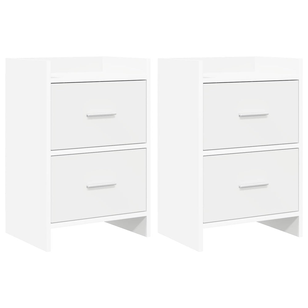 Naktiniai staliukai 2 pcs Balta 40 x 30 x 60 cm