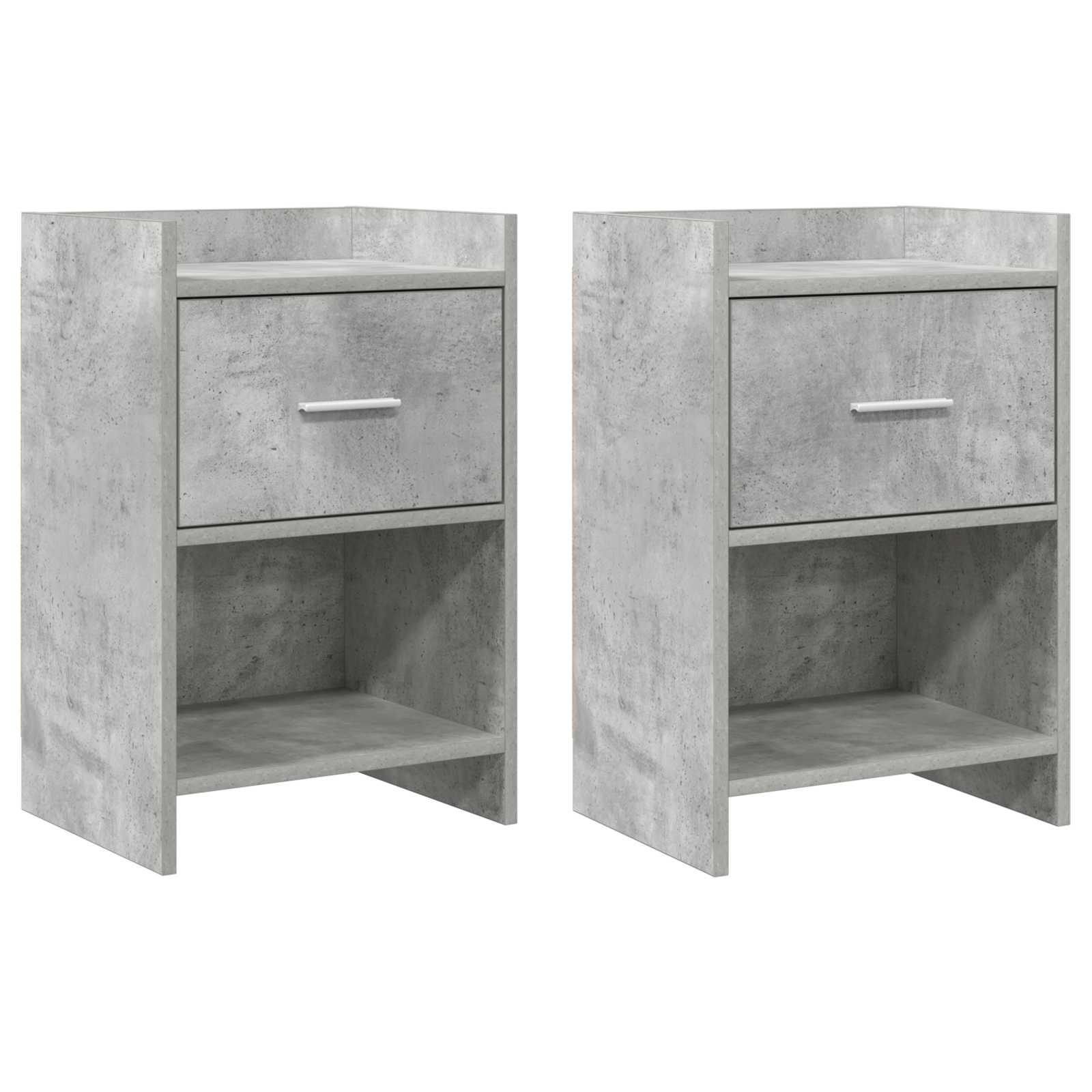 Naktiniai staliukai 2 pcs Betono pilka 40 x 30 x 60 cm