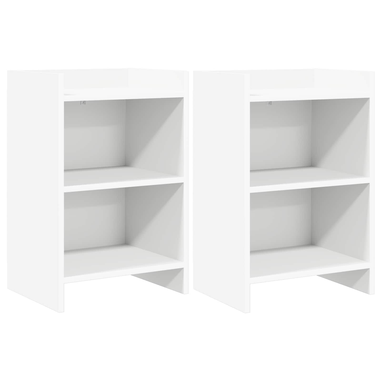 Naktiniai staliukai 2 pcs Balta 40 x 30 x 60 cm
