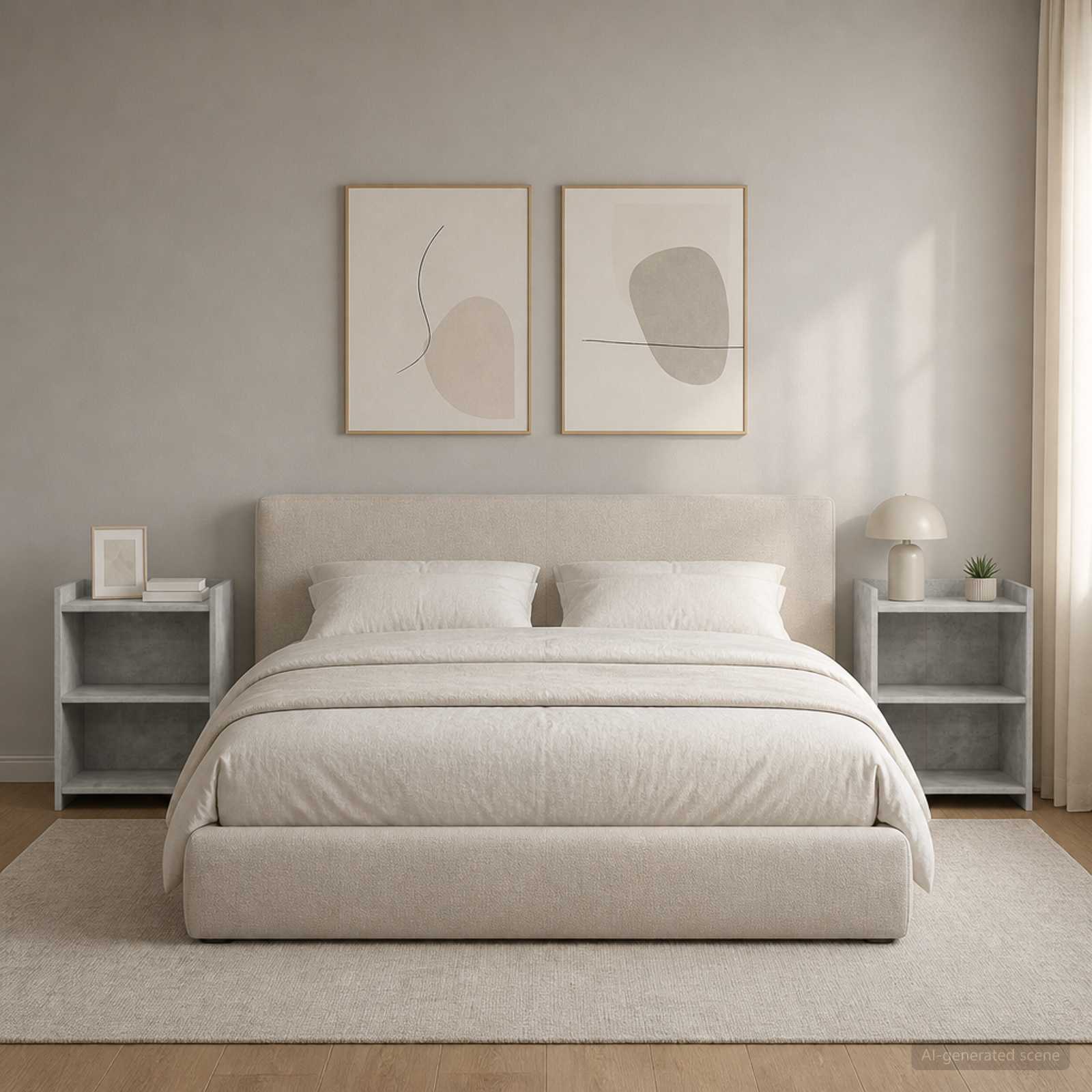 Naktiniai staliukai 2 pcs Betono pilka 40 x 30 x 60 cm