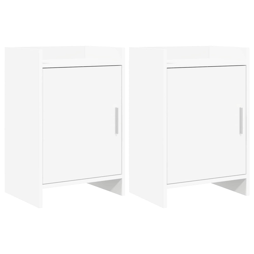 Naktiniai staliukai 2 pcs Balta 40 x 30 x 60 cm