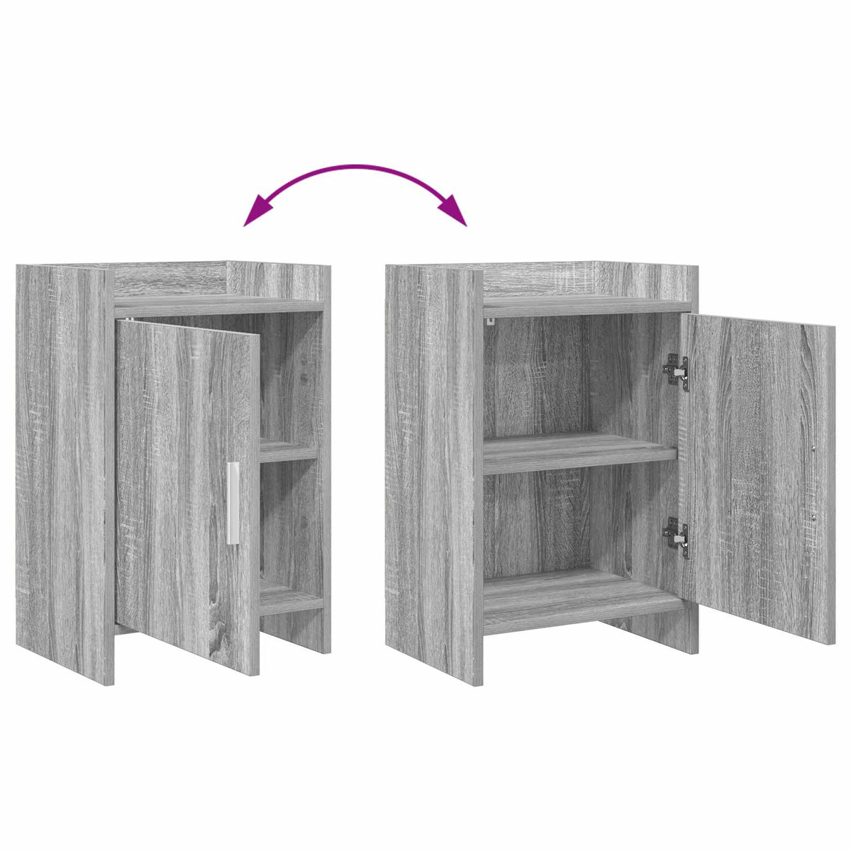 Naktiniai staliukai 2 pcs Pilka Sonoma 40 x 30 x 60 cm