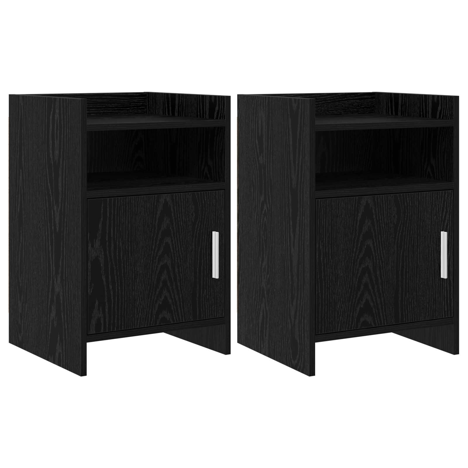 Naktiniai staliukai 2 pcs Juodojo ąžuolo 40 x 36 x 60 cm
