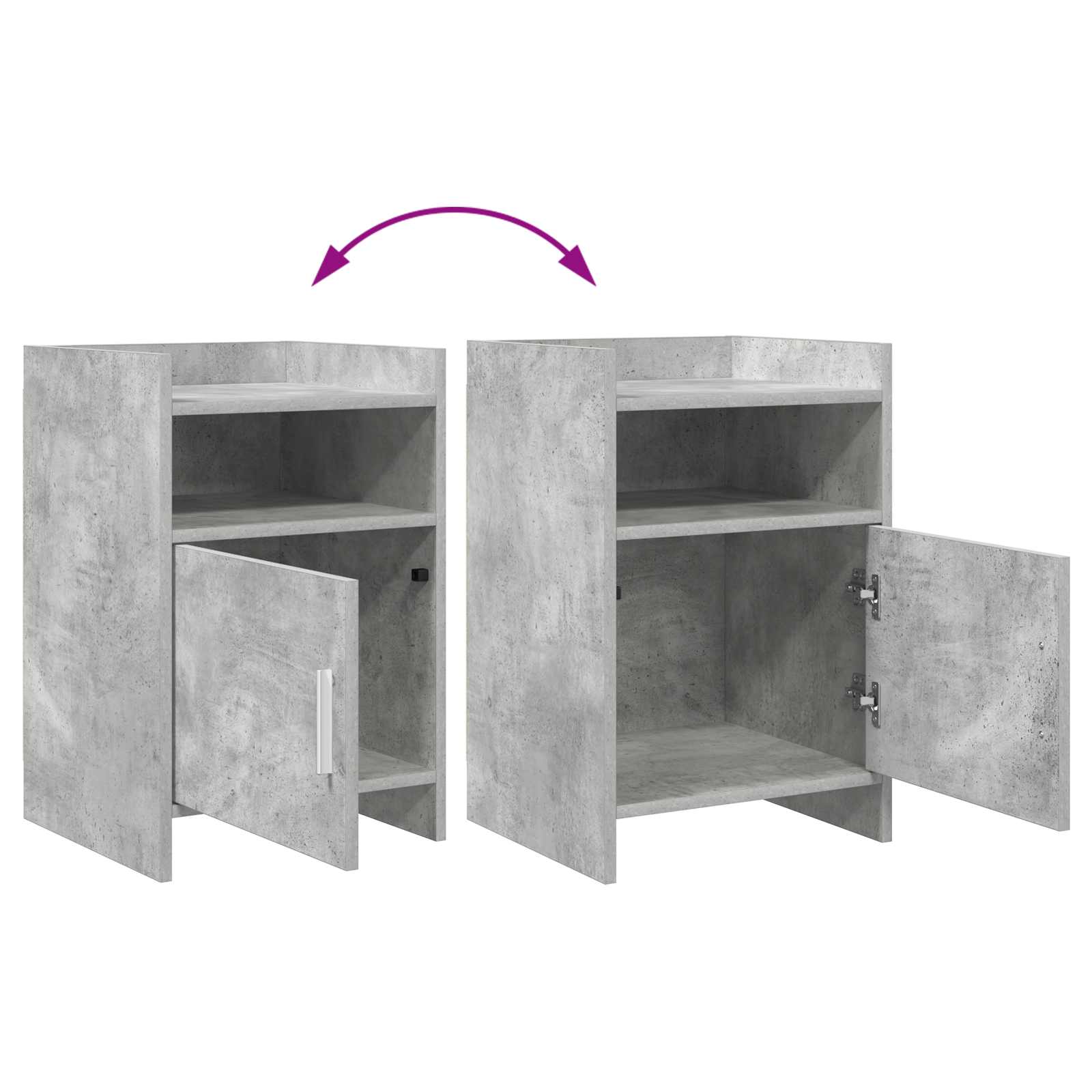 Naktiniai staliukai 2 pcs Betono pilka 40 x 36 x 60 cm