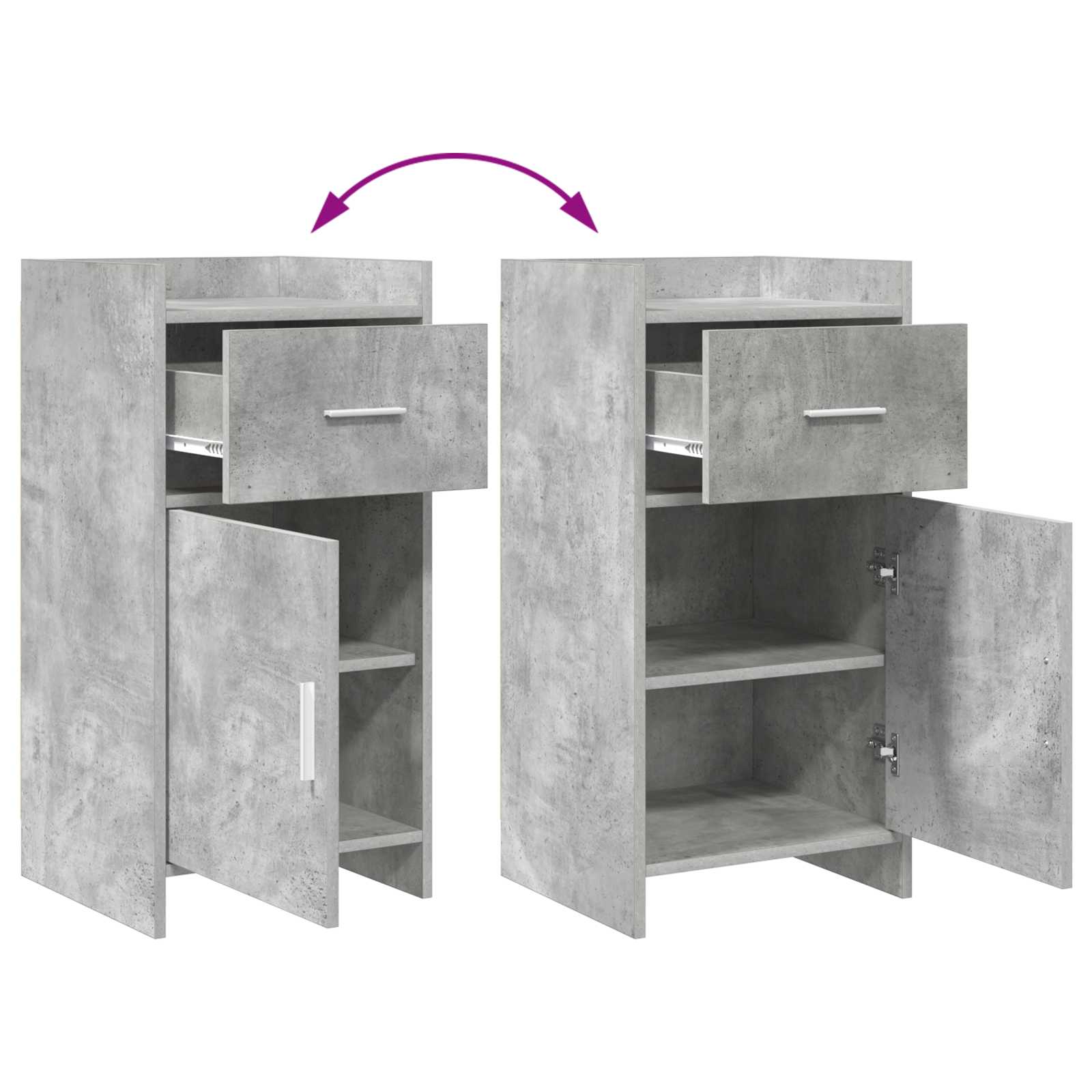Kabalas Betono pilka 40 x 36 x 80 cm Apdirbta mediena