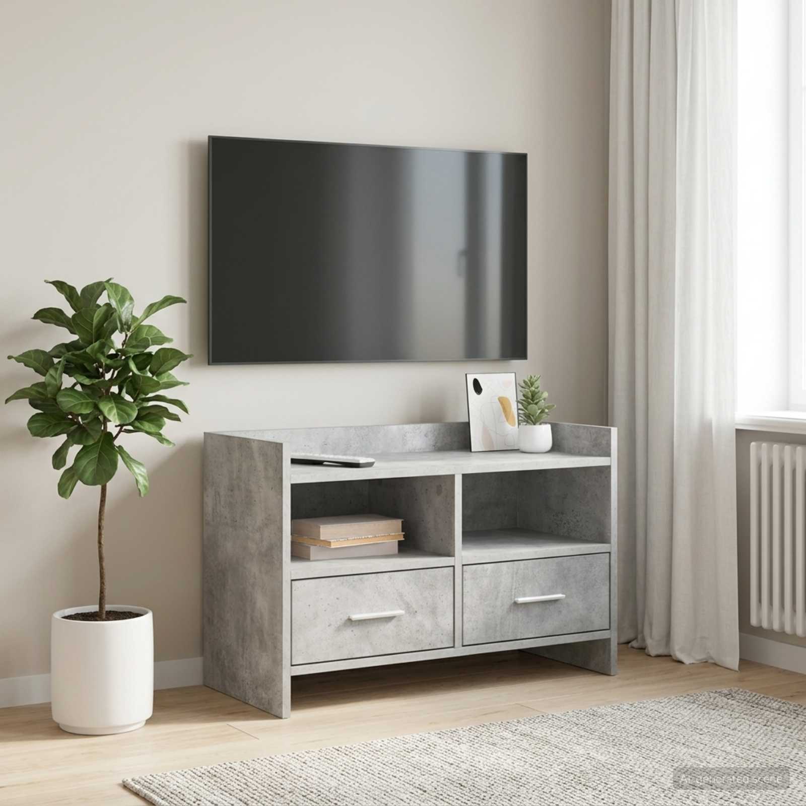 Televizoriaus spintelė 71,5 x 33 x 47 cm Betono pilka