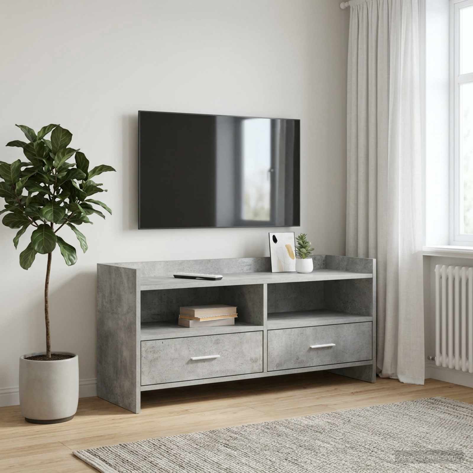 Televizoriaus spintelė 100 x 33 x 47 cm Betono pilka
