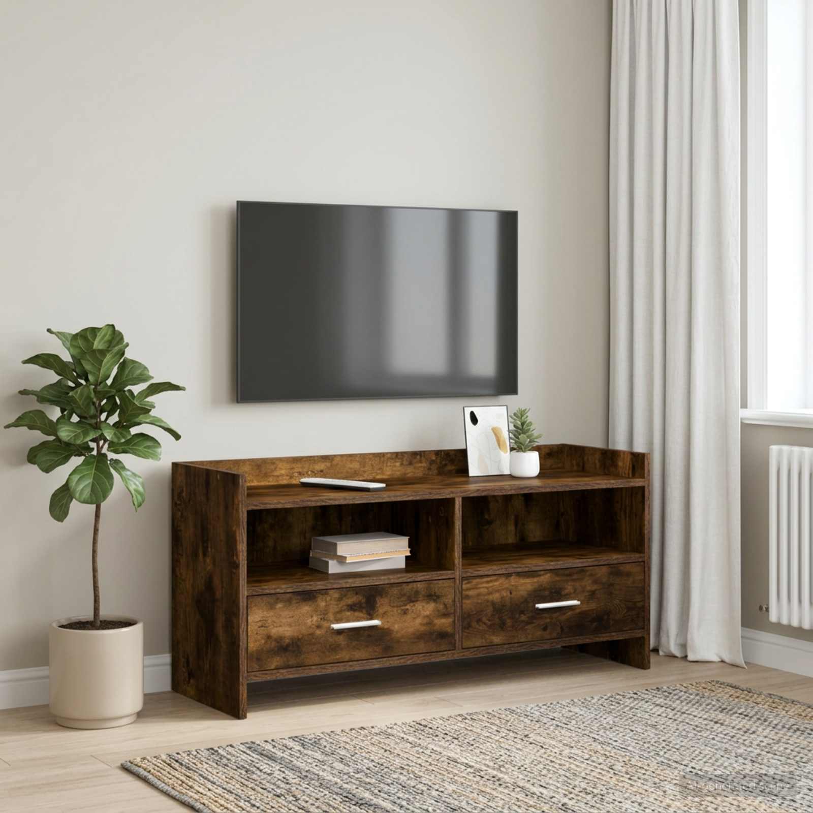 Televizoriaus spintelė 100 x 33 x 47 cm Dūminio ąžuolo