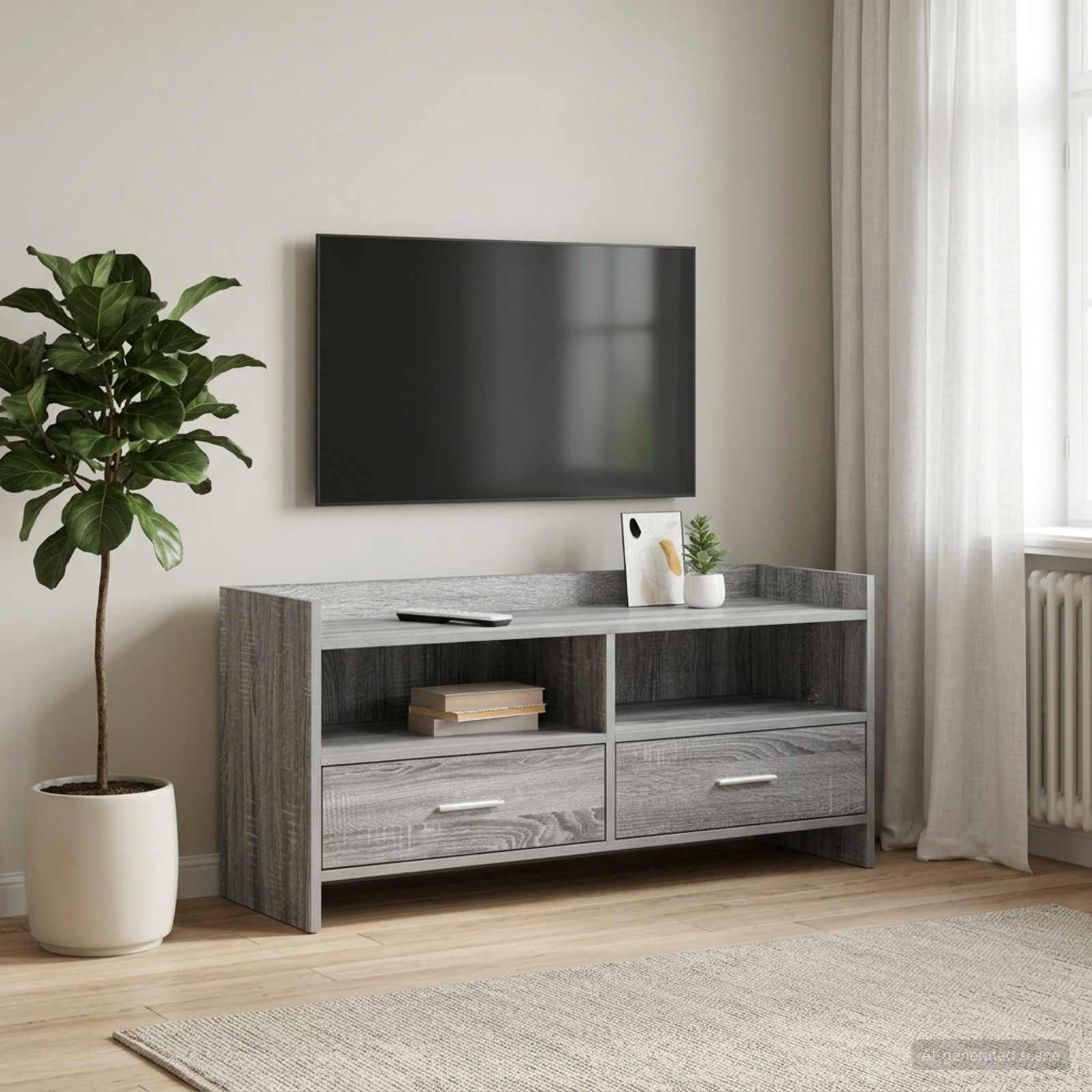 Televizoriaus spintelė 100 x 33 x 47 cm Pilka Sonoma