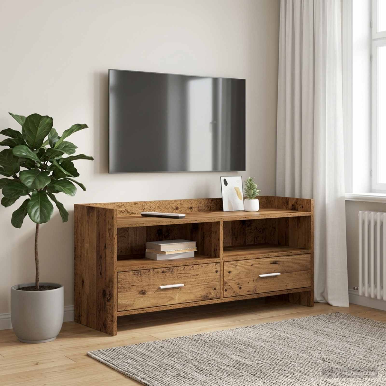 Televizoriaus spintelė 100 x 33 x 47 cm Sendintos medienos